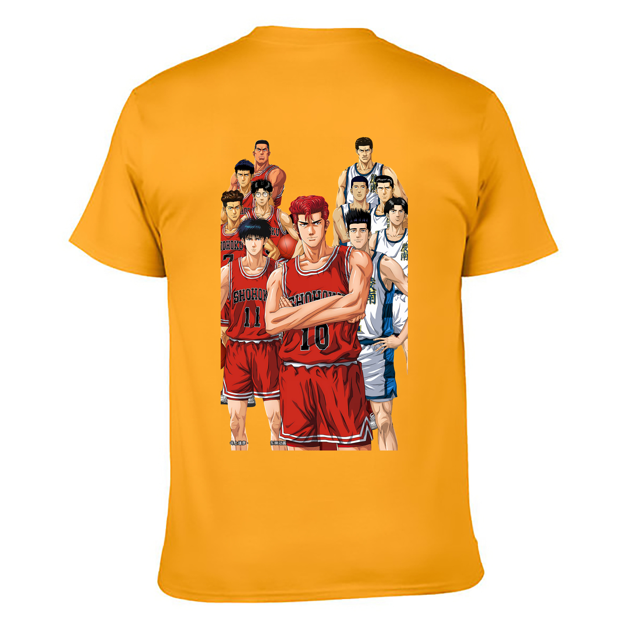 （画像用） SLAM DUNK／スラムダンク 綿100％ メンズ半袖Tシャツ（バックプリント） 通気性