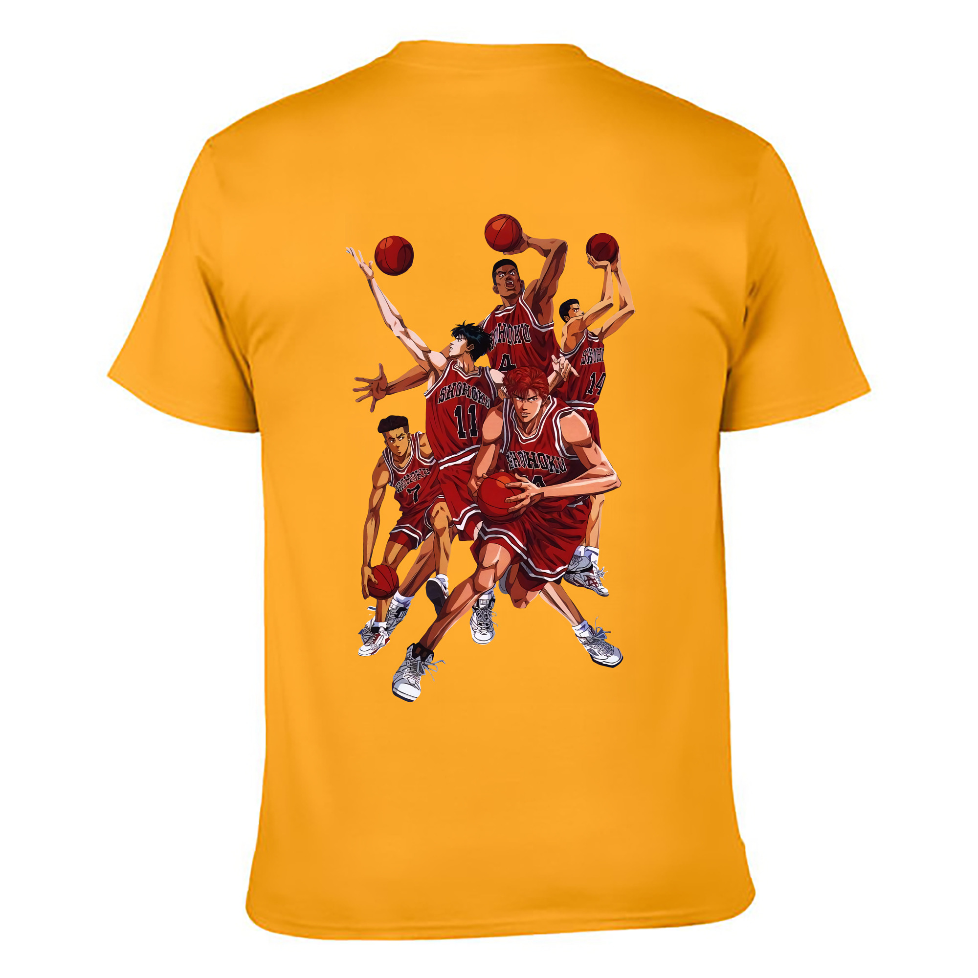 （画像用） SLAM DUNK／スラムダンク 綿100％ メンズ半袖Tシャツ（バックプリント） 通気性