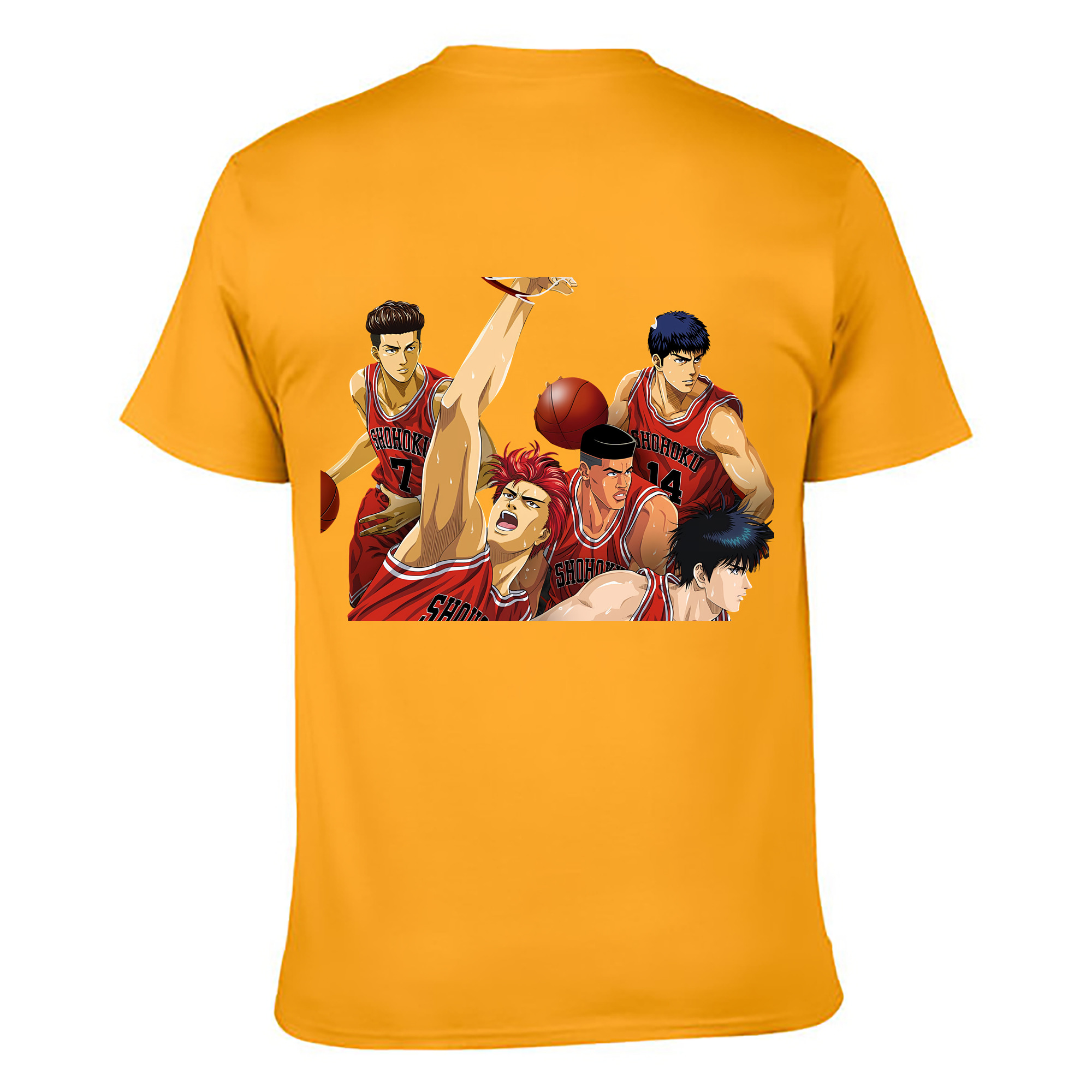 （画像用） SLAM DUNK／スラムダンク 綿100％ メンズ半袖Tシャツ（バックプリント） 通気性