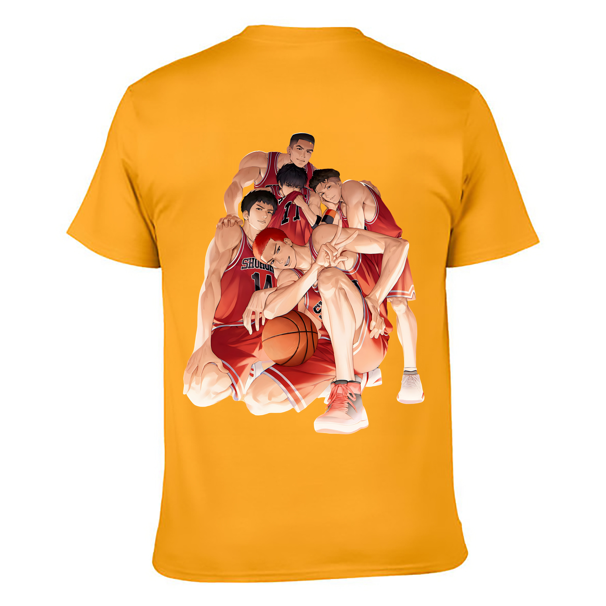 （画像用） SLAM DUNK／スラムダンク 綿100％ メンズ半袖Tシャツ（バックプリント） 通気性