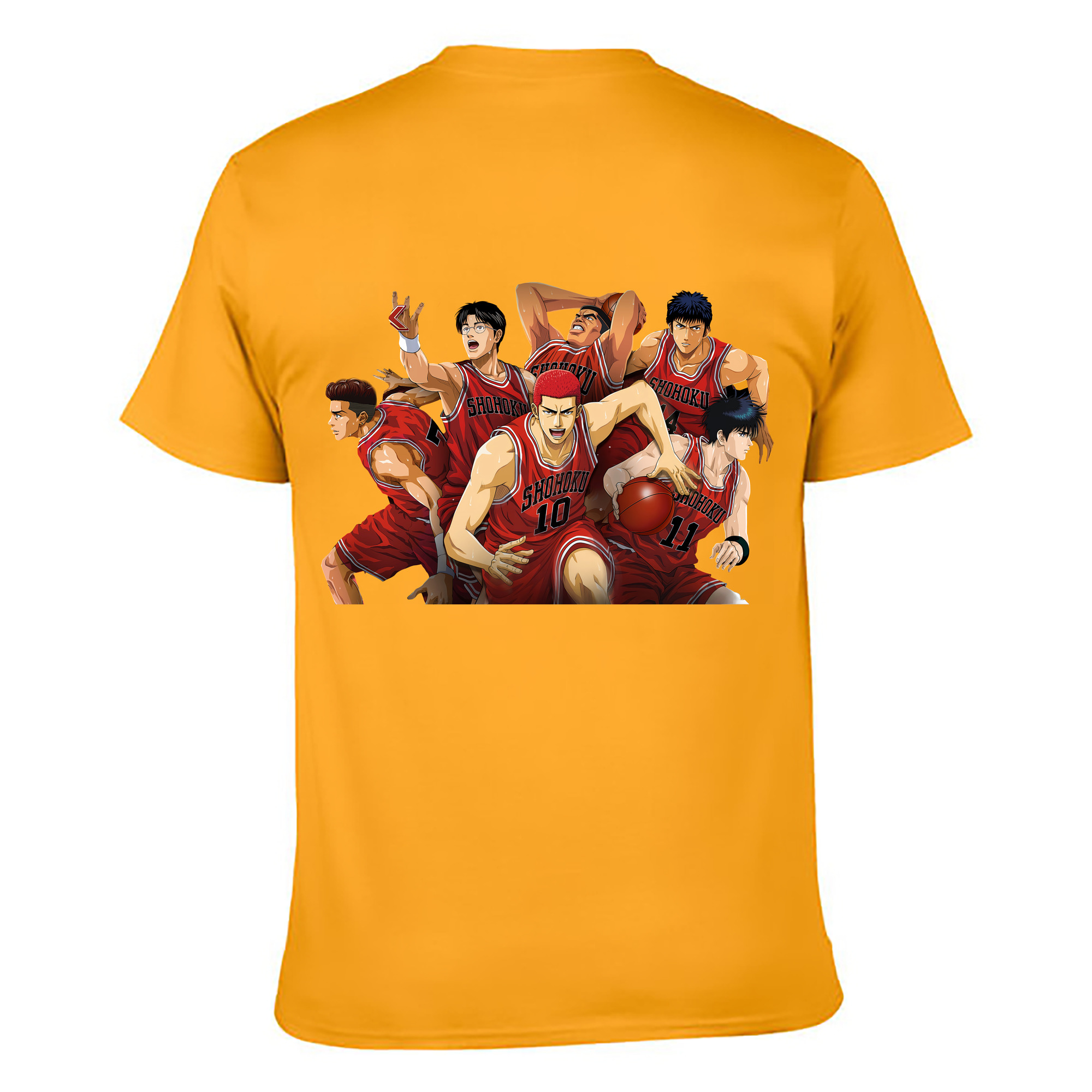 （画像用） SLAM DUNK／スラムダンク 綿100％ メンズ半袖Tシャツ（バックプリント） 通気性