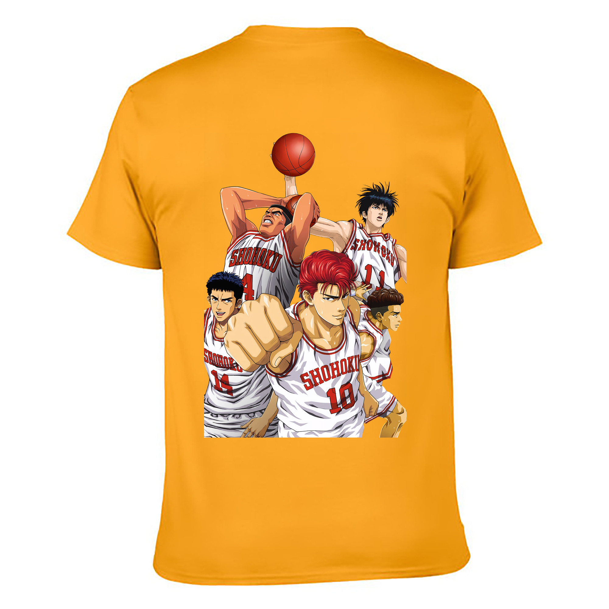 （画像用） SLAM DUNK／スラムダンク 綿100％ メンズ半袖Tシャツ（バックプリント） 通気性