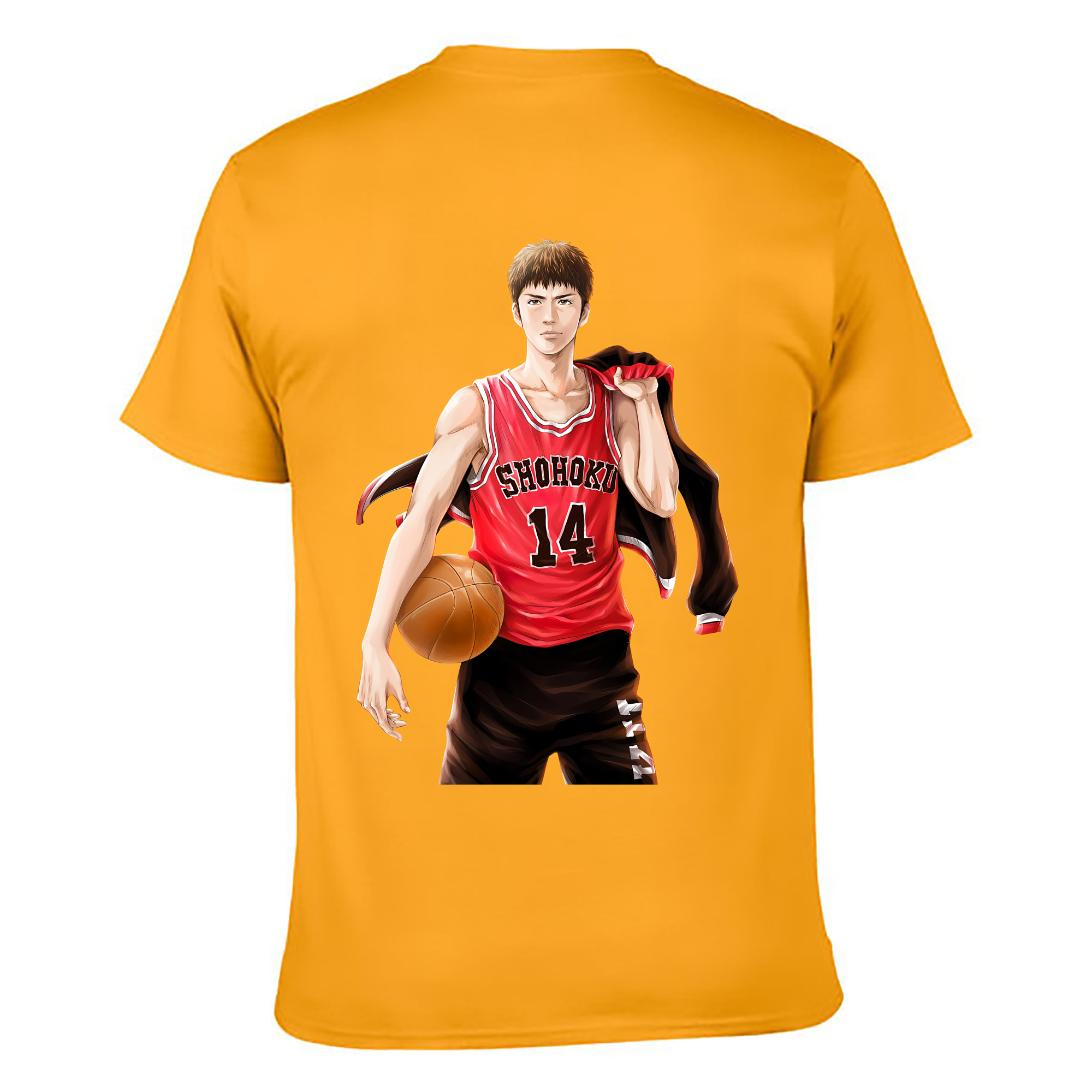 （画像用） SLAM DUNK／スラムダンク 綿100％ メンズ半袖Tシャツ（バックプリント） 通気性