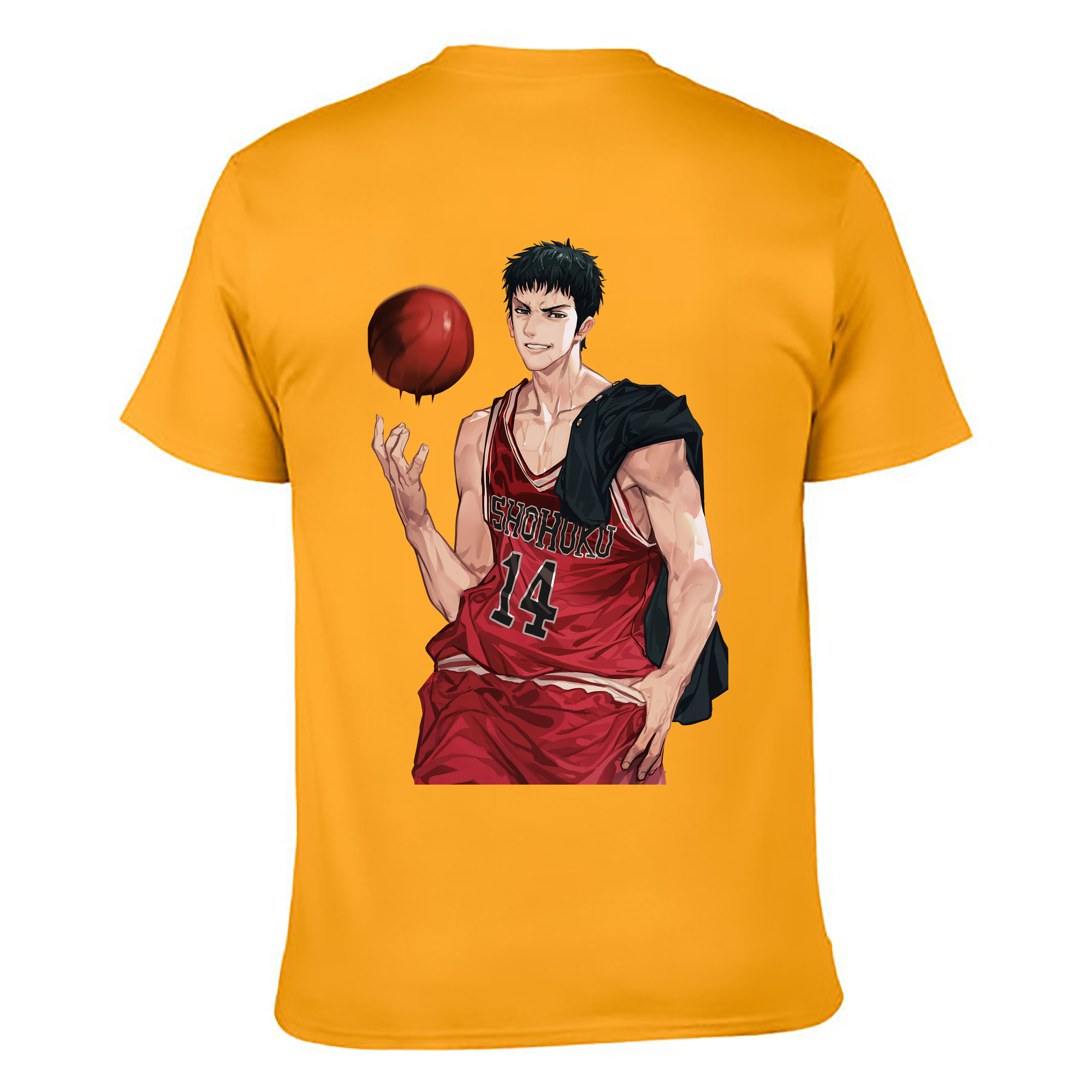 （画像用） SLAM DUNK／スラムダンク 綿100％ メンズ半袖Tシャツ（バックプリント） 通気性