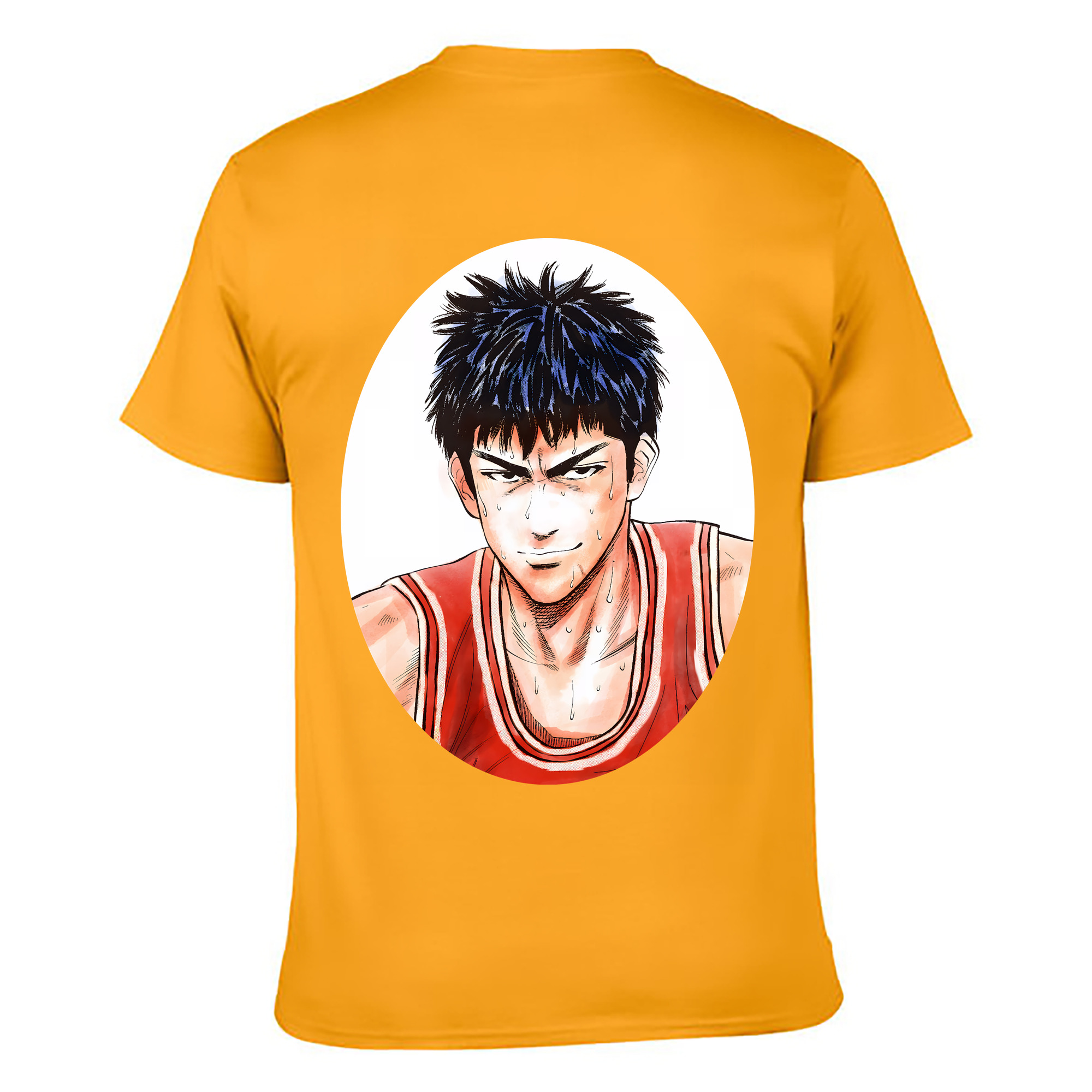 （画像用） SLAM DUNK／スラムダンク 綿100％ メンズ半袖Tシャツ（バックプリント） 通気性