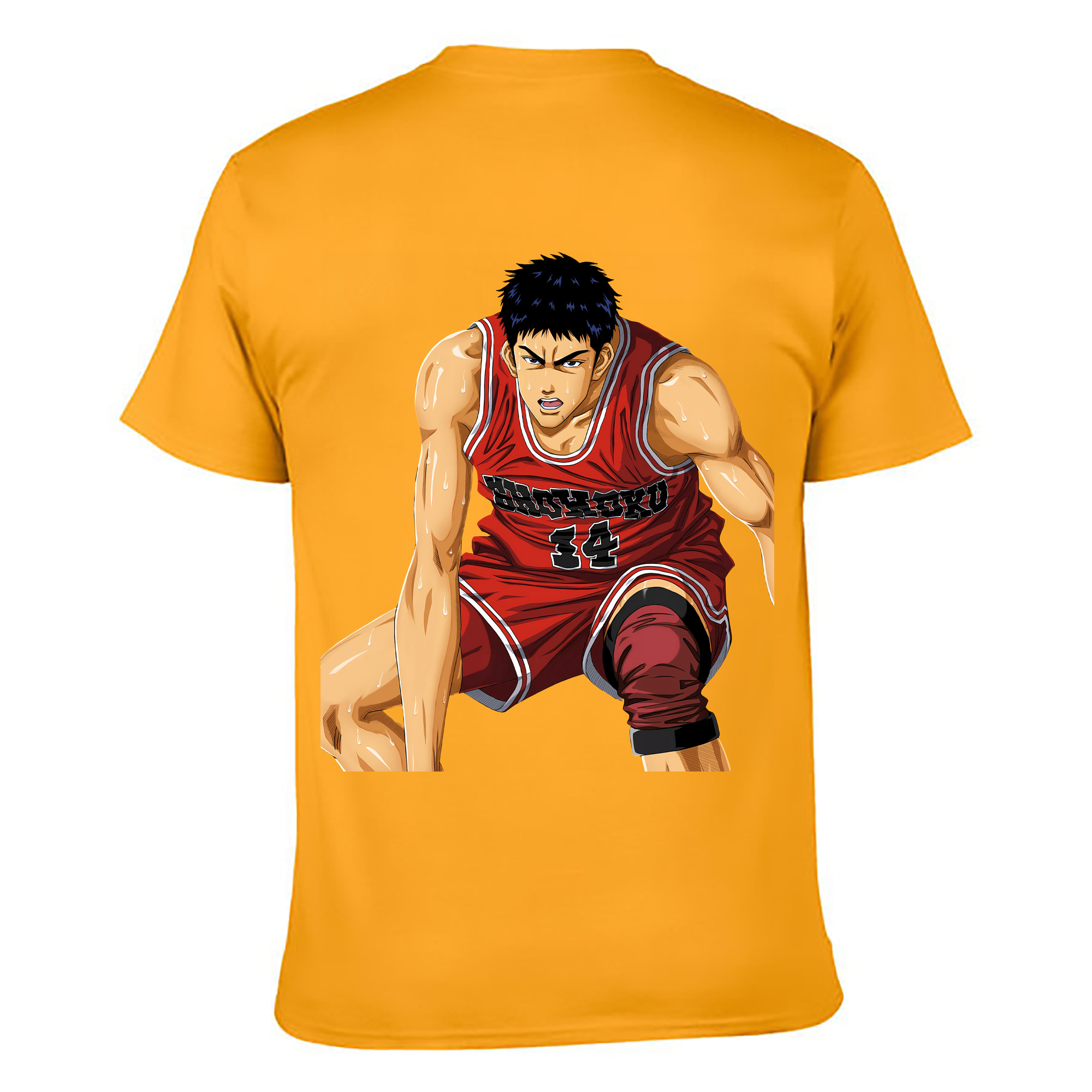 （画像用） SLAM DUNK／スラムダンク 綿100％ メンズ半袖Tシャツ（バックプリント） 通気性