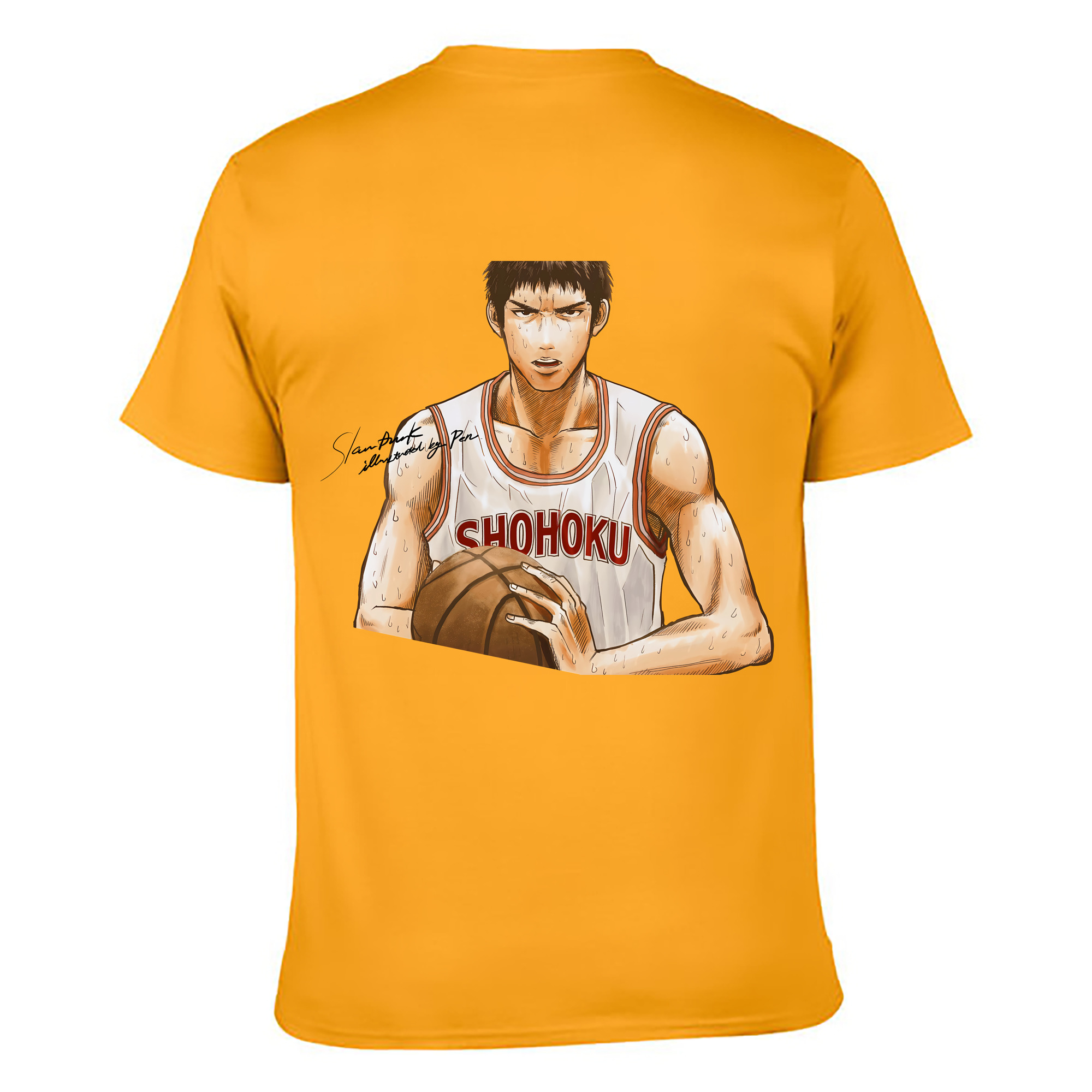 （画像用） SLAM DUNK／スラムダンク 綿100％ メンズ半袖Tシャツ（バックプリント） 通気性