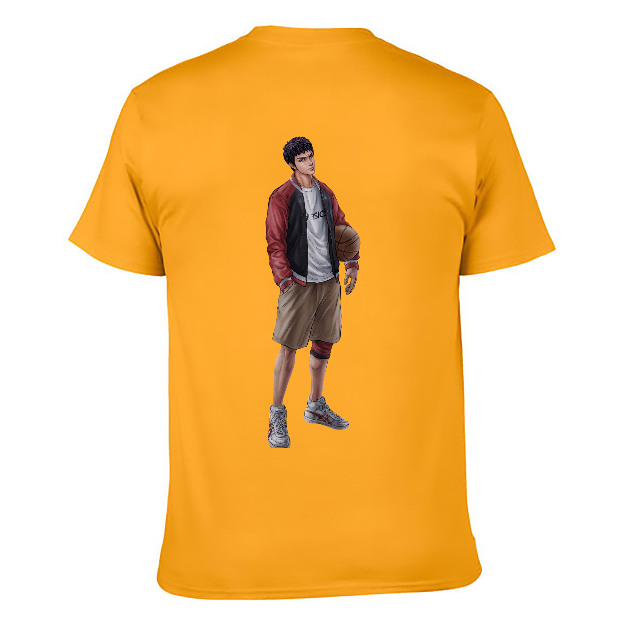 （画像用） SLAM DUNK／スラムダンク 綿100％ メンズ半袖Tシャツ（バックプリント） 通気性