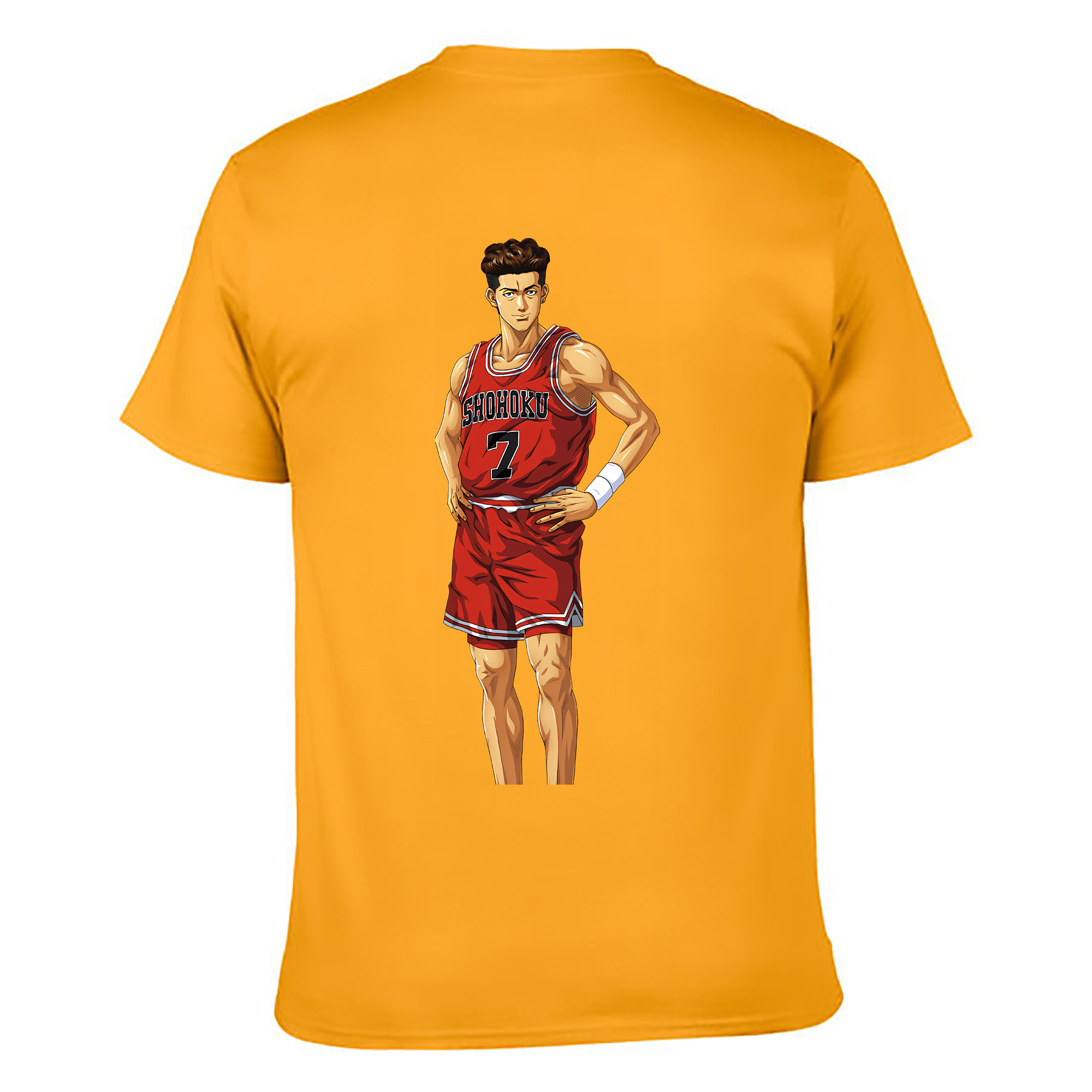 （画像用） SLAM DUNK／スラムダンク 綿100％ メンズ半袖Tシャツ（バックプリント） 通気性