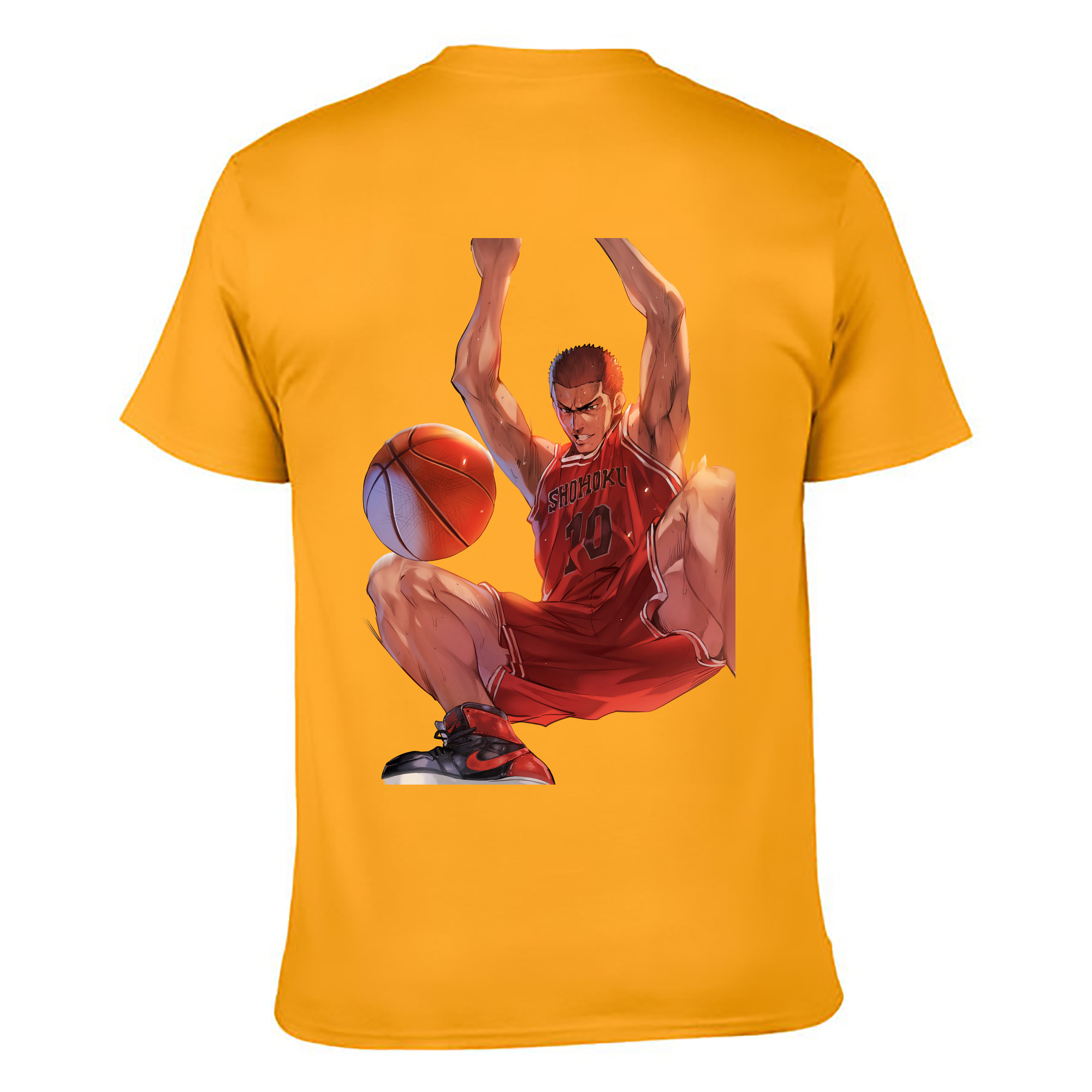 （画像用） SLAM DUNK／スラムダンク 綿100％ メンズ半袖Tシャツ（バックプリント） 通気性