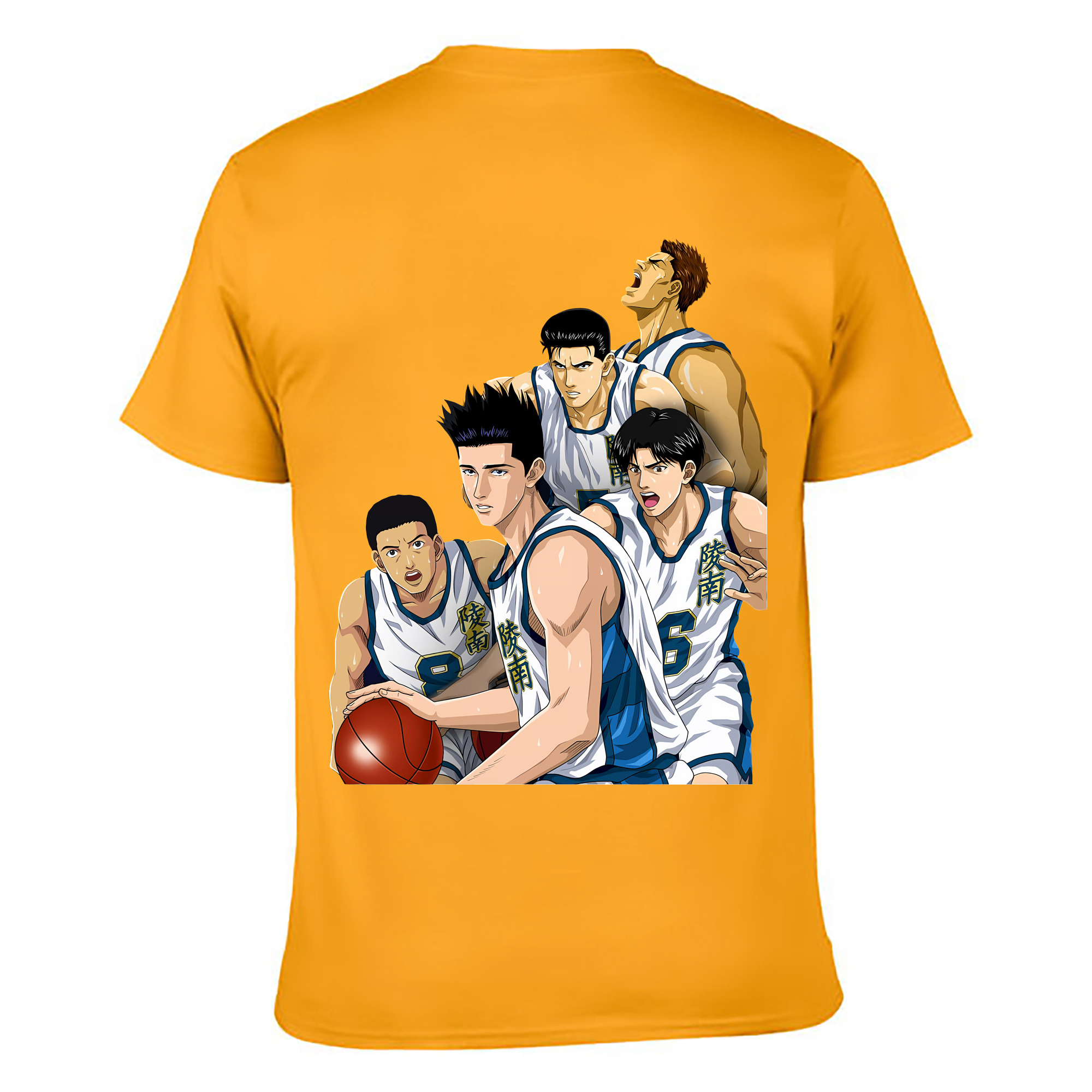 （画像用） SLAM DUNK／スラムダンク 綿100％ メンズ半袖Tシャツ（バックプリント） 通気性