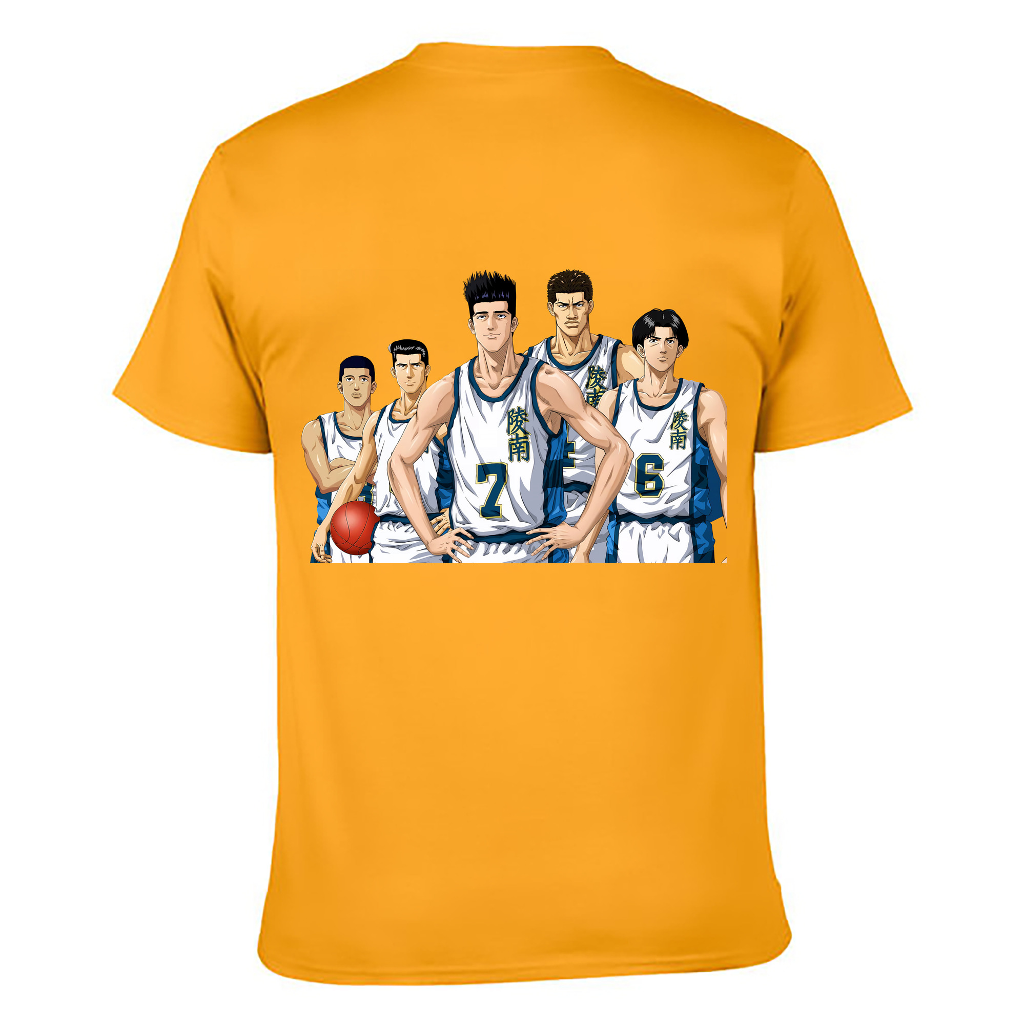 （画像用） SLAM DUNK／スラムダンク 綿100％ メンズ半袖Tシャツ（バックプリント） 通気性