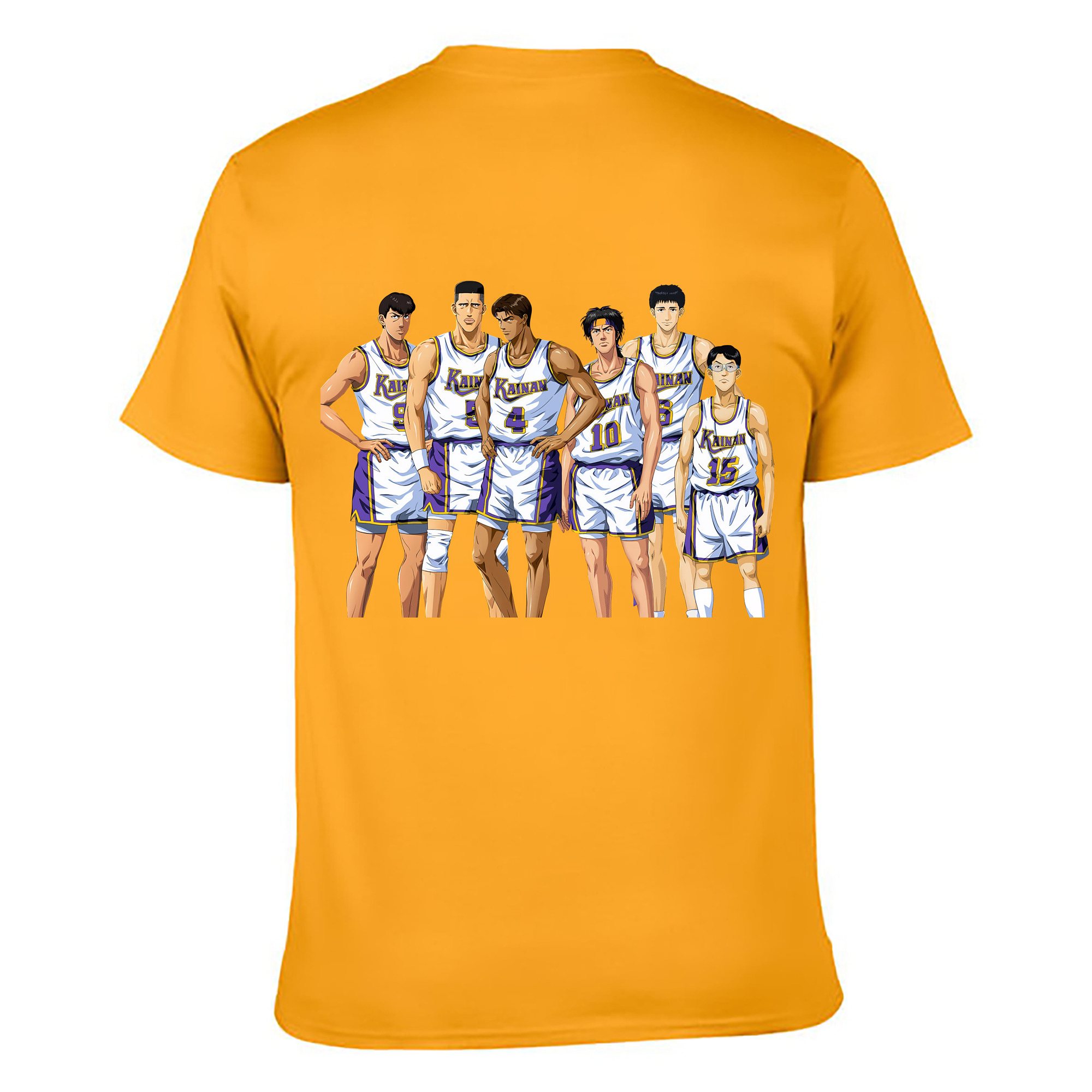 （画像用） SLAM DUNK／スラムダンク 綿100％ メンズ半袖Tシャツ（バックプリント） 通気性