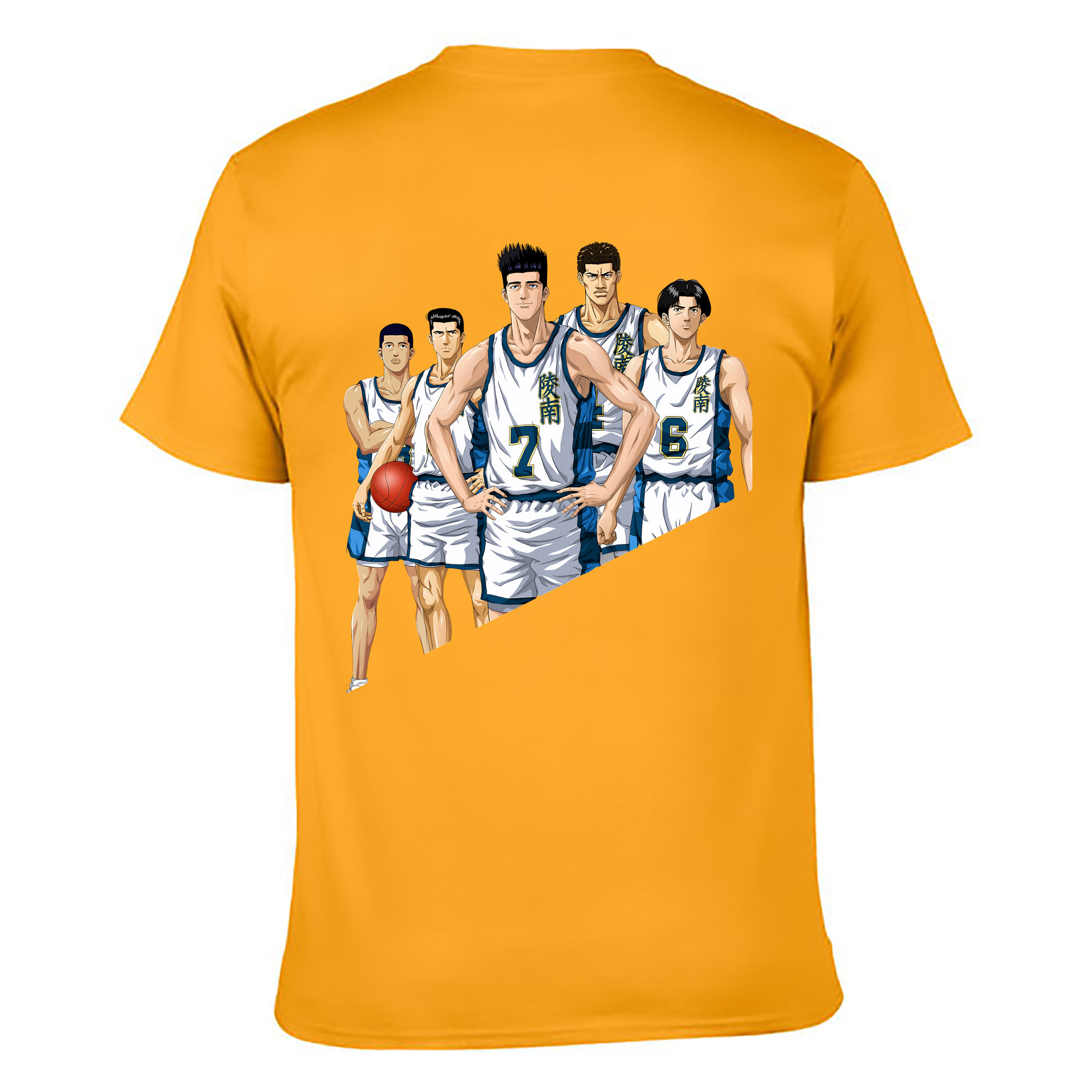 （画像用） SLAM DUNK／スラムダンク 綿100％ メンズ半袖Tシャツ（バックプリント） 通気性