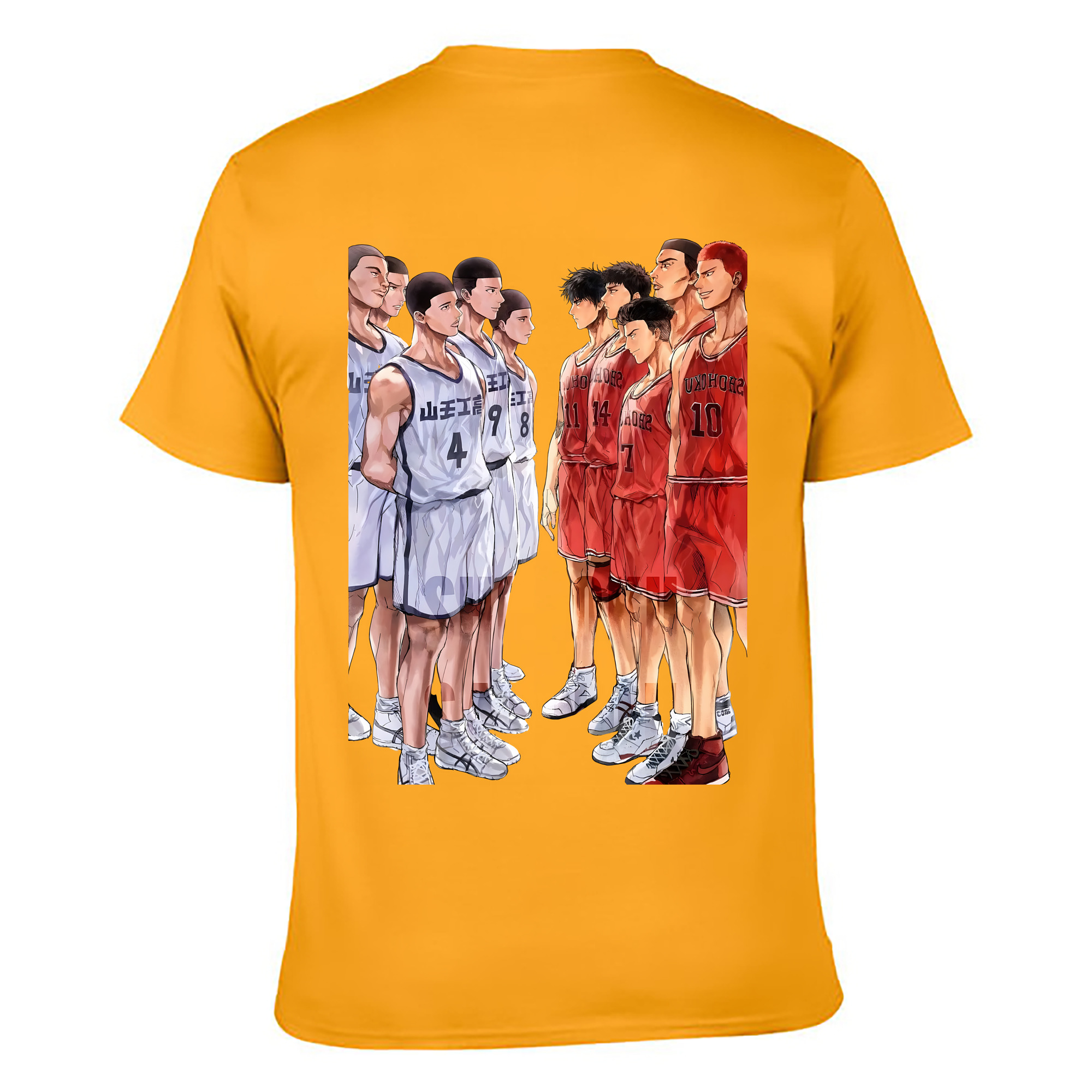 （画像用） SLAM DUNK／スラムダンク 綿100％ メンズ半袖Tシャツ（バックプリント） 通気性