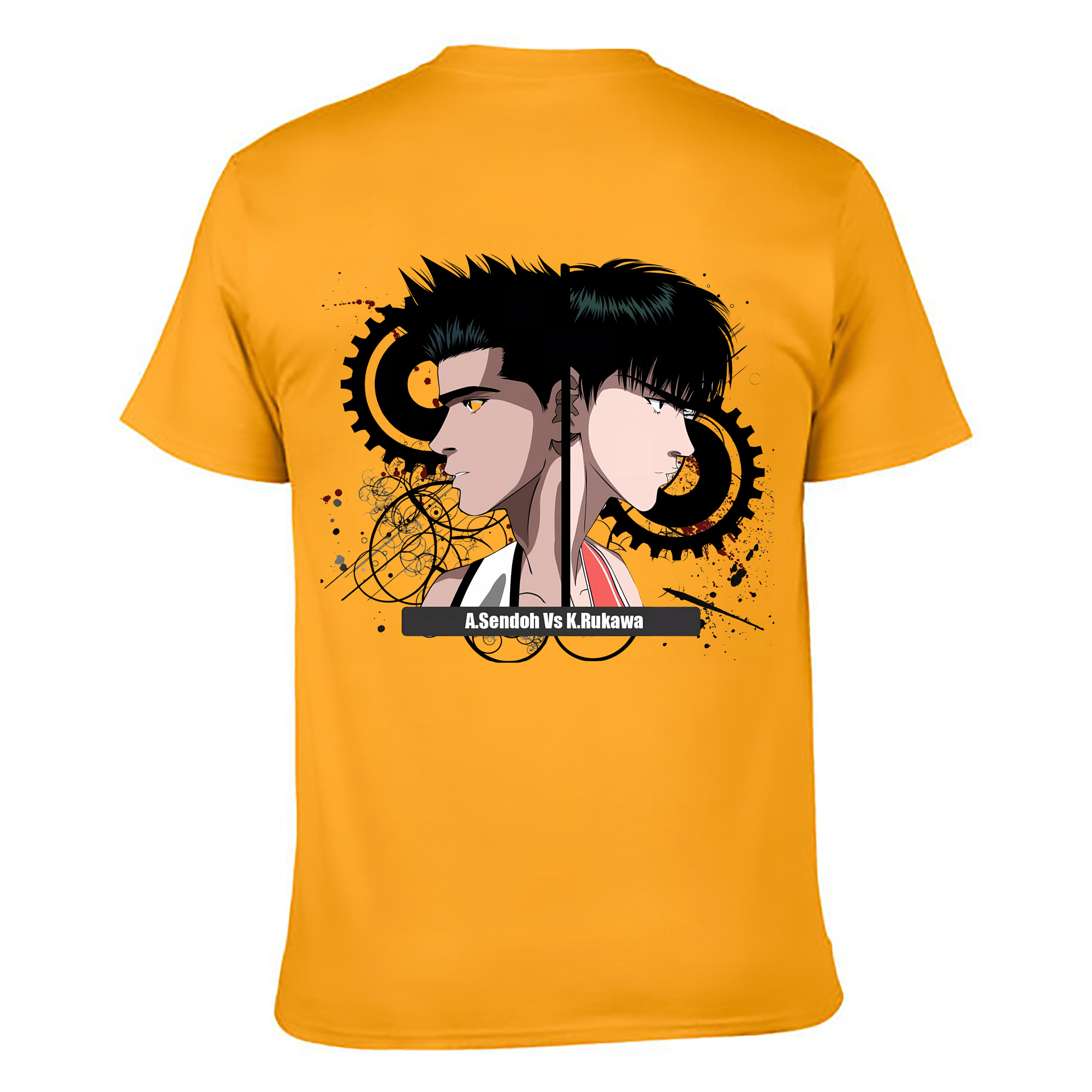 （画像用） SLAM DUNK／スラムダンク 綿100％ メンズ半袖Tシャツ（バックプリント） 通気性