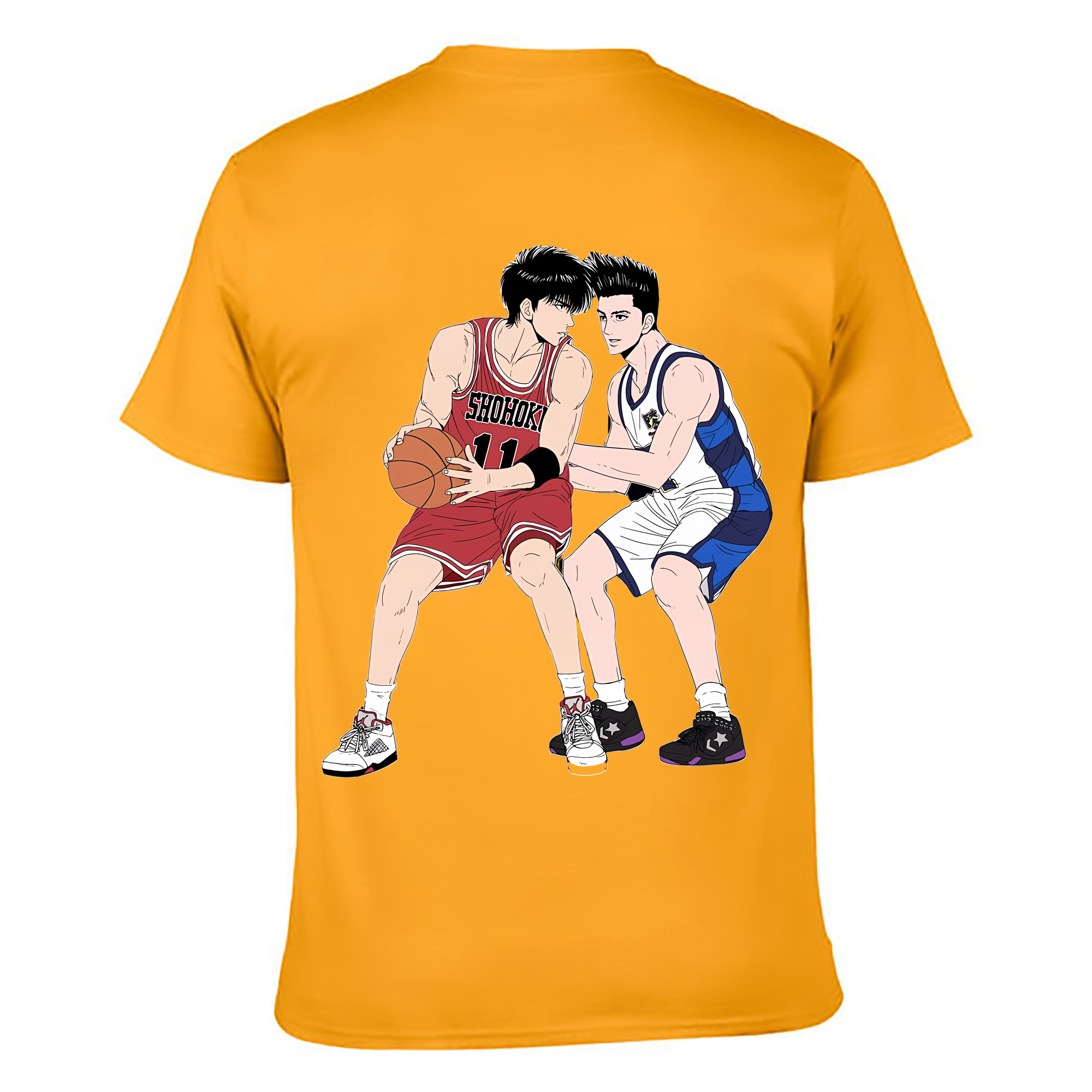 （画像用） SLAM DUNK／スラムダンク 綿100％ メンズ半袖Tシャツ（バックプリント） 通気性