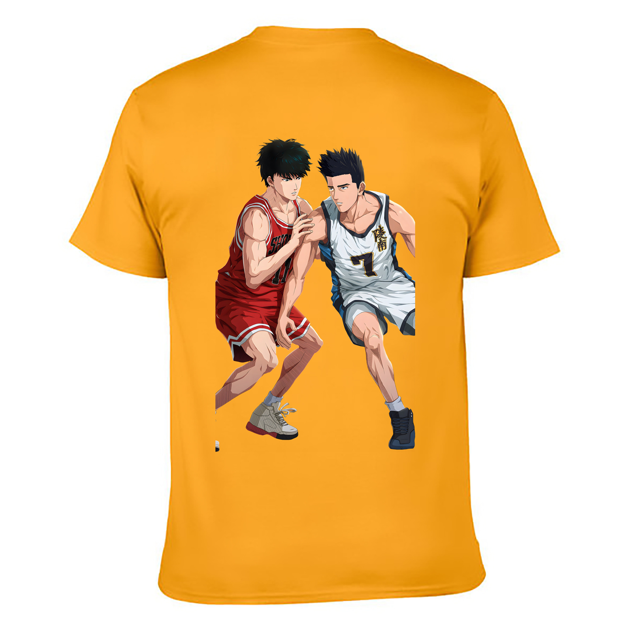 （画像用） SLAM DUNK／スラムダンク 綿100％ メンズ半袖Tシャツ（バックプリント） 通気性