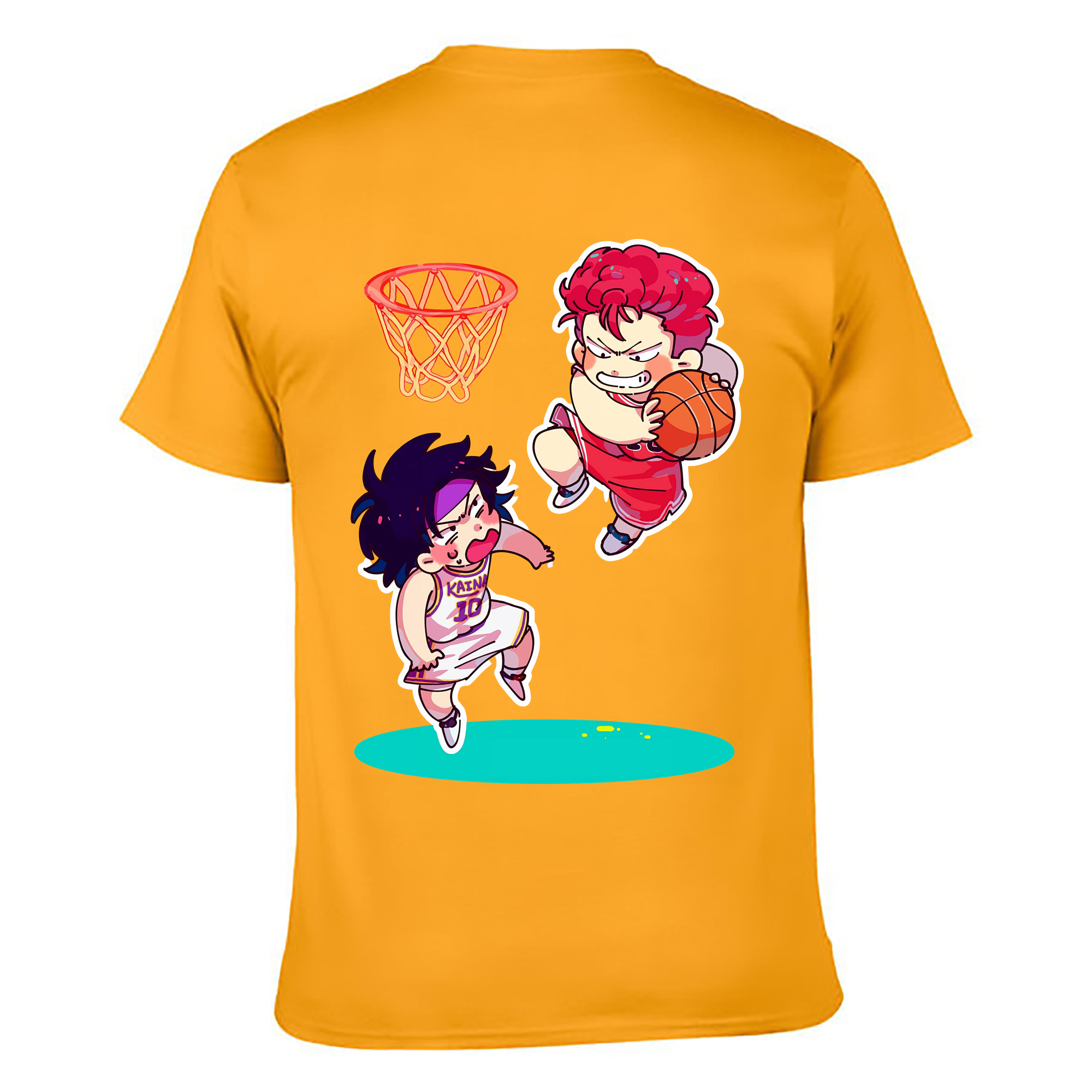 （画像用） SLAM DUNK／スラムダンク 綿100％ メンズ半袖Tシャツ（バックプリント） 通気性