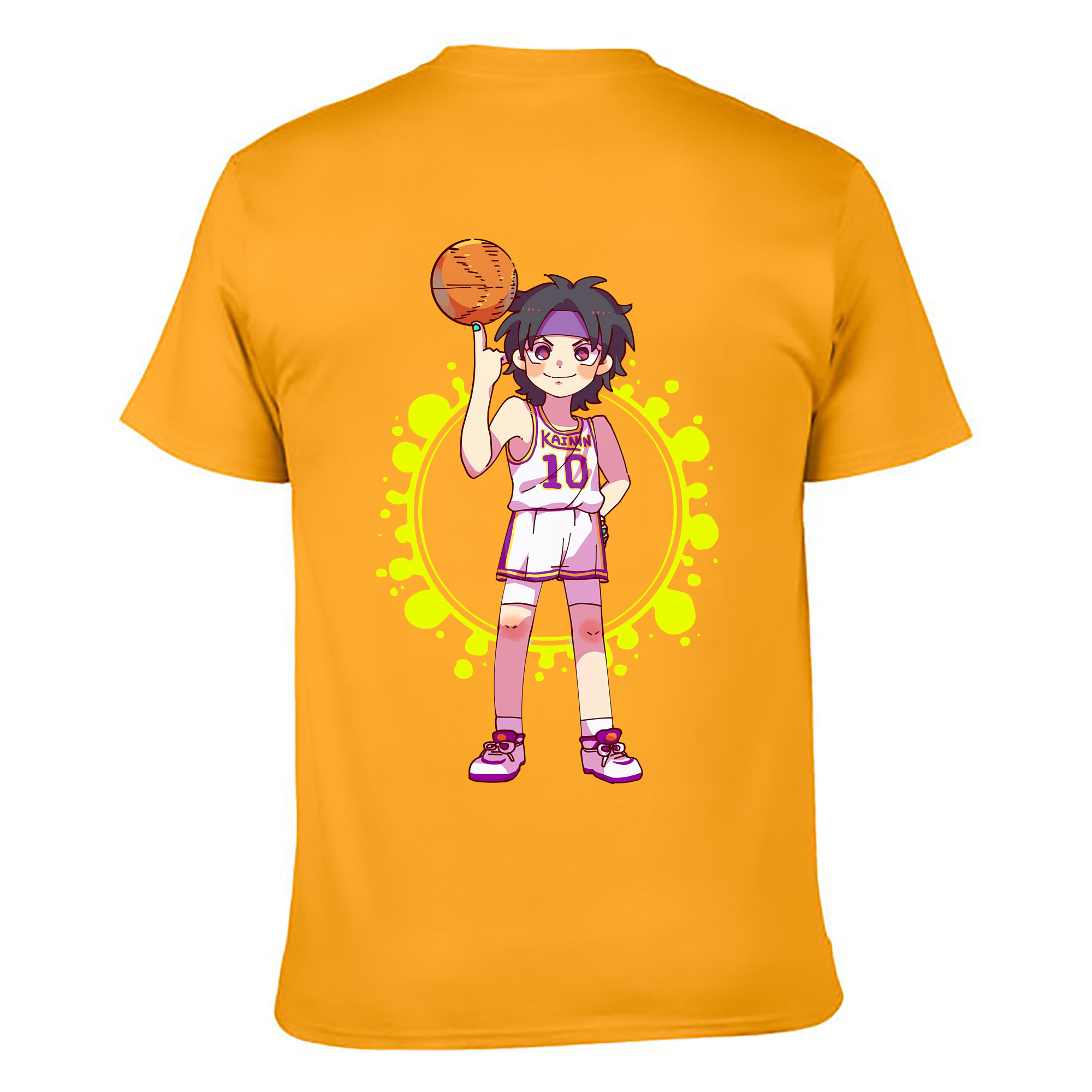 （画像用） SLAM DUNK／スラムダンク 綿100％ メンズ半袖Tシャツ（バックプリント） 通気性