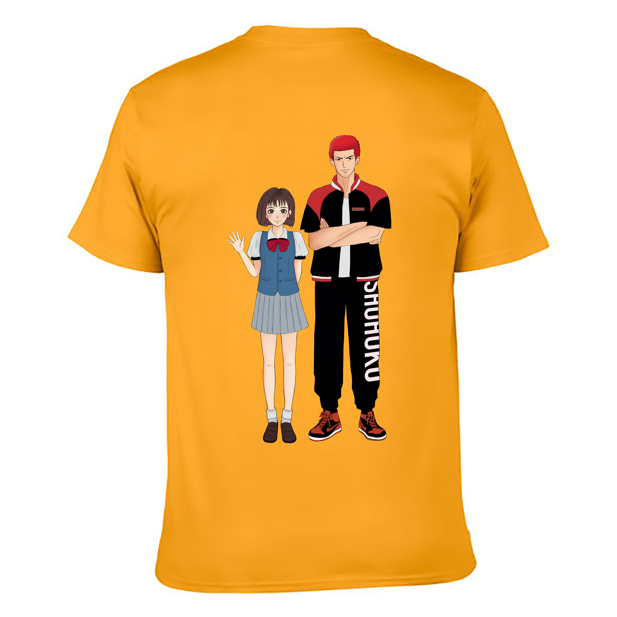 （画像用） SLAM DUNK／スラムダンク 綿100％ メンズ半袖Tシャツ（バックプリント） 通気性
