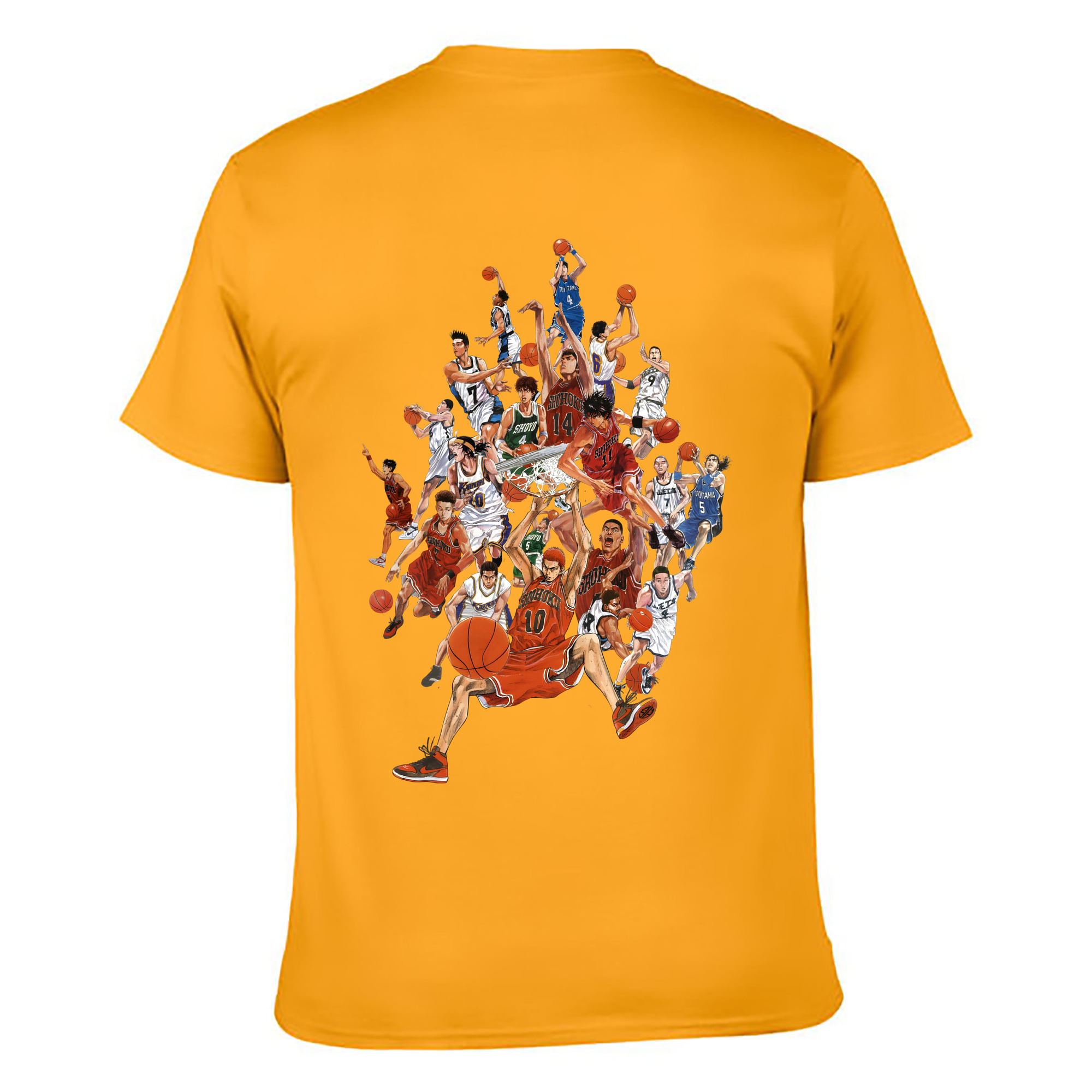 （画像用） SLAM DUNK／スラムダンク 綿100％ メンズ半袖Tシャツ（バックプリント） 通気性
