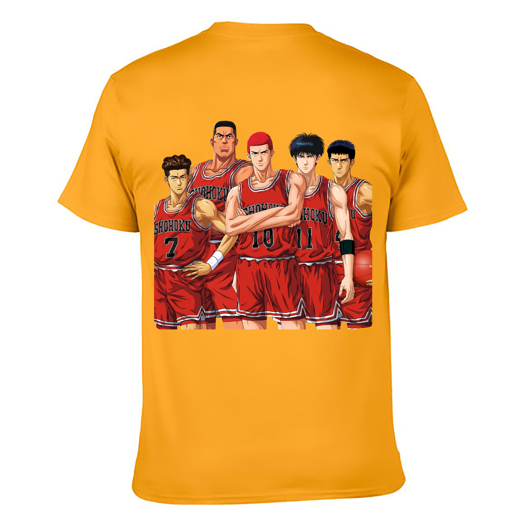 （画像用） SLAM DUNK／スラムダンク 綿100％ メンズ半袖Tシャツ（バックプリント） 通気性