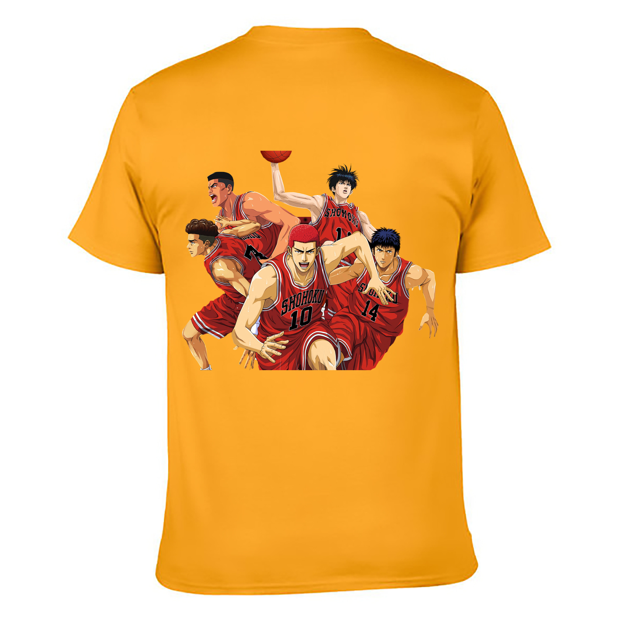 （画像用） SLAM DUNK／スラムダンク 綿100％ メンズ半袖Tシャツ（バックプリント） 通気性