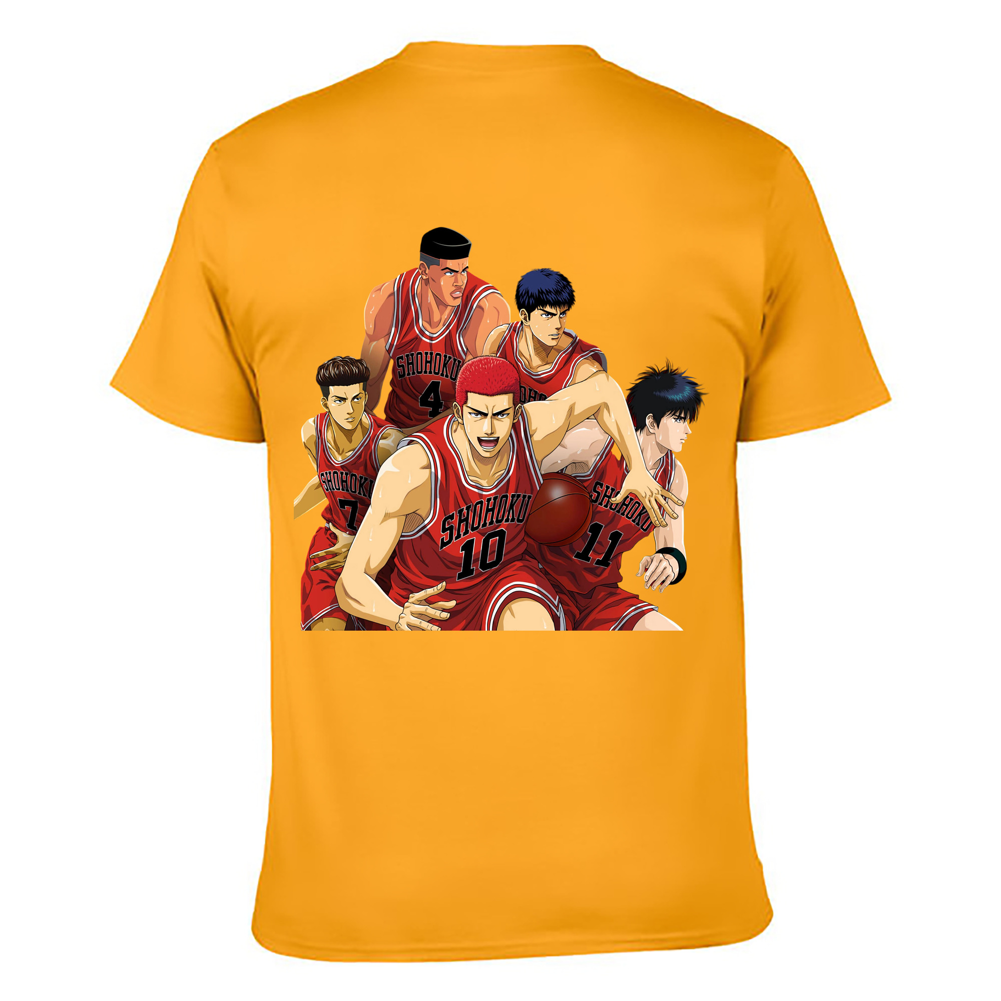 （画像用） SLAM DUNK／スラムダンク 綿100％ メンズ半袖Tシャツ（バックプリント） 通気性