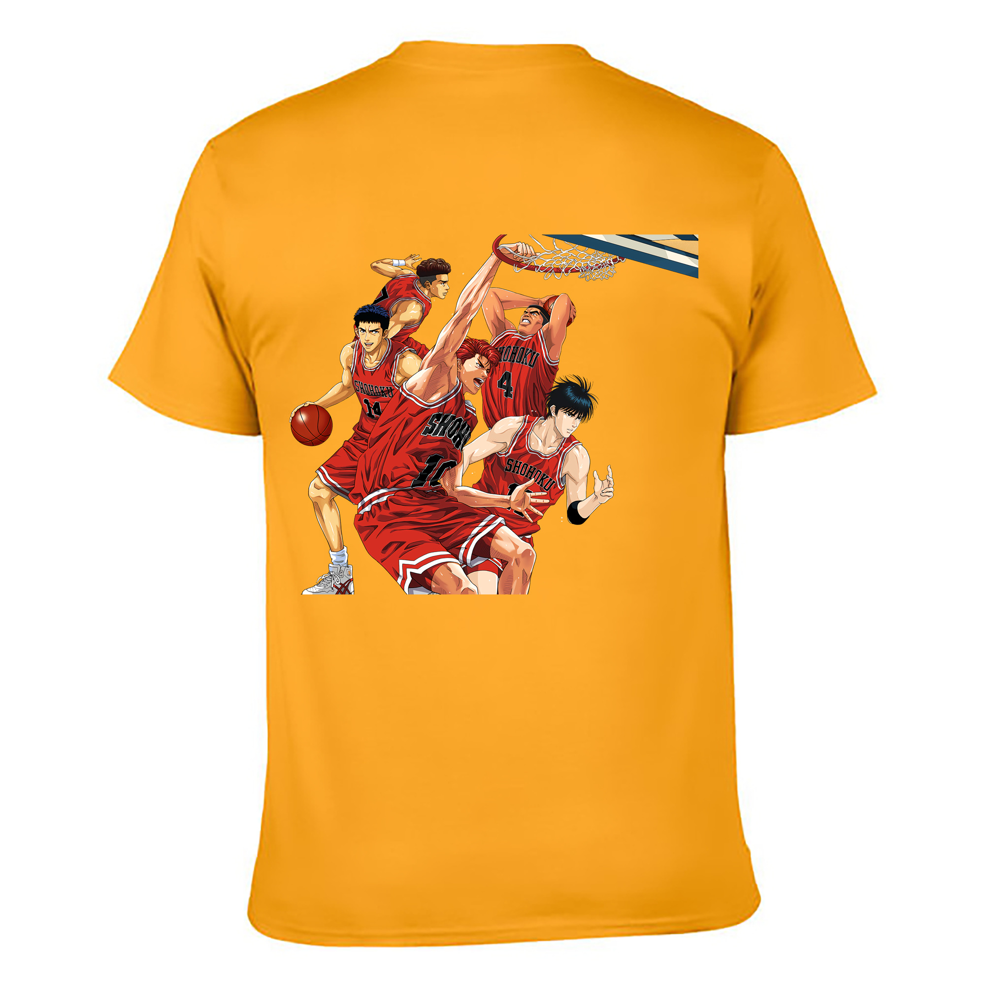 （画像用） SLAM DUNK／スラムダンク 綿100％ メンズ半袖Tシャツ（バックプリント） 通気性