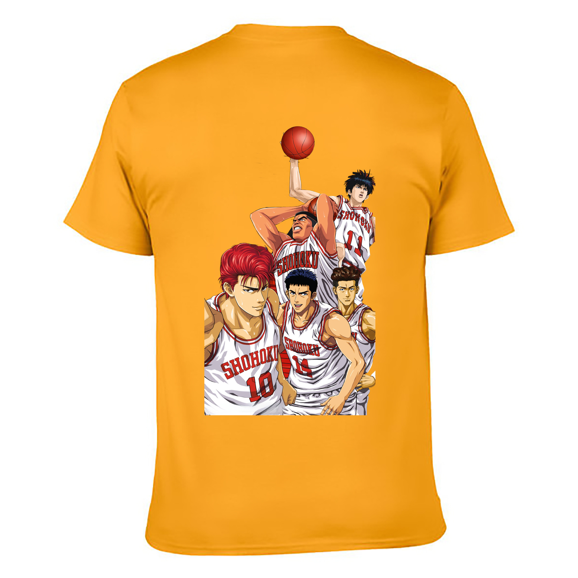 （画像用） SLAM DUNK／スラムダンク 綿100％ メンズ半袖Tシャツ（バックプリント） 通気性