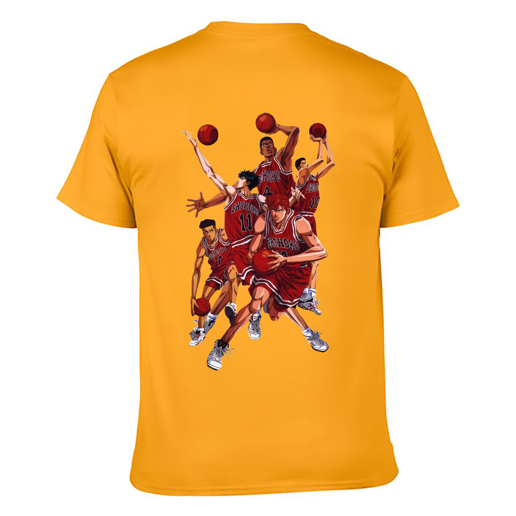 （画像用） SLAM DUNK／スラムダンク 綿100％ メンズ半袖Tシャツ（バックプリント） 通気性
