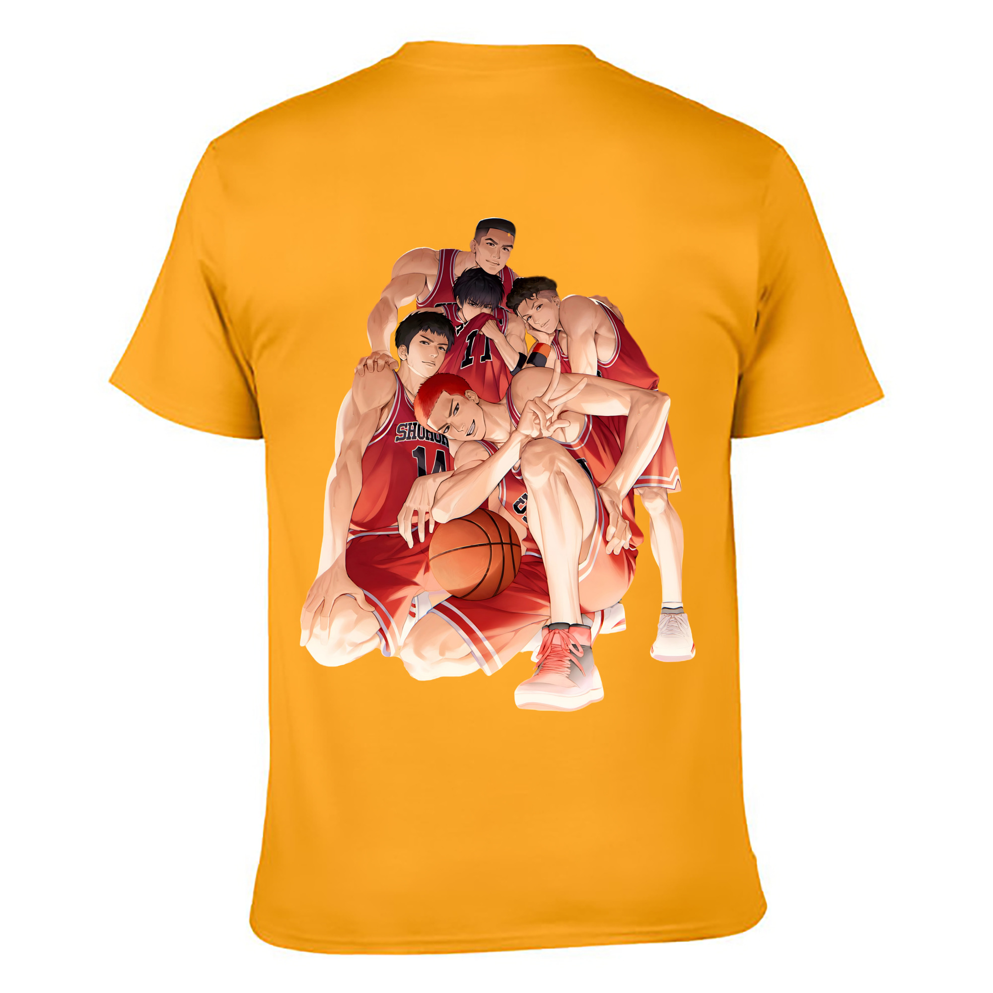 （画像用） SLAM DUNK／スラムダンク 綿100％ メンズ半袖Tシャツ（バックプリント） 通気性