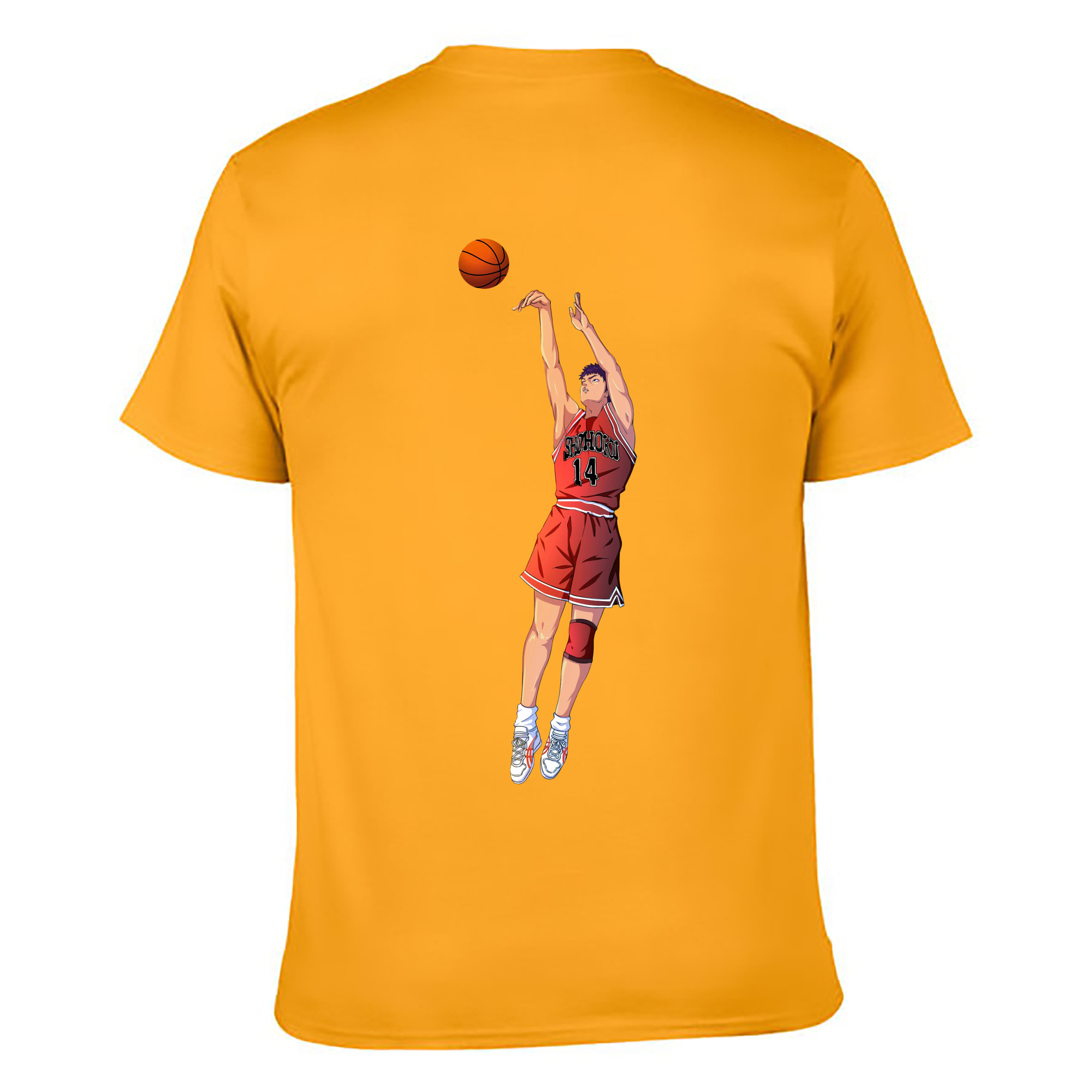 （画像用） SLAM DUNK／スラムダンク 綿100％ メンズ半袖Tシャツ（バックプリント） 通気性