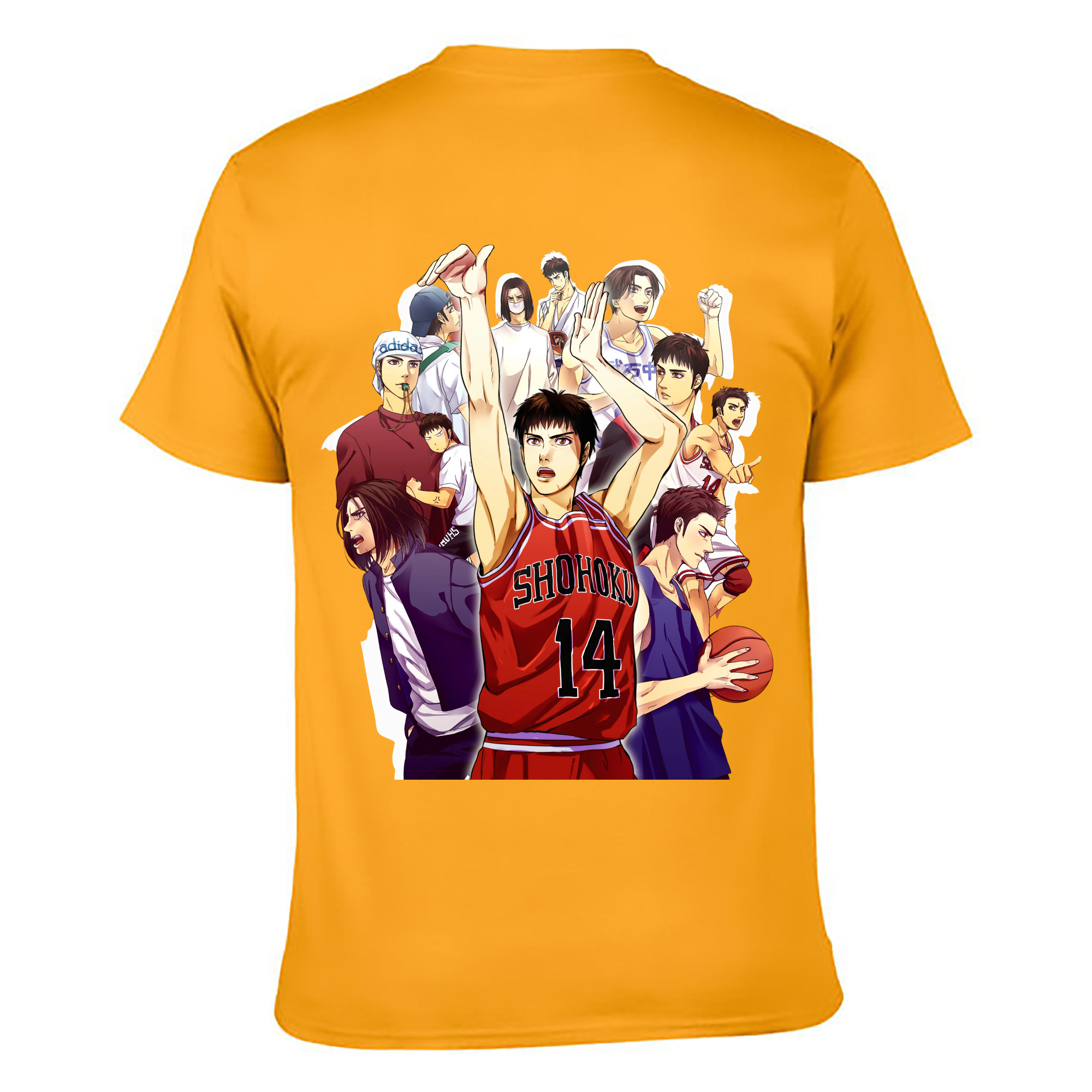 （画像用） SLAM DUNK／スラムダンク 綿100％ メンズ半袖Tシャツ（バックプリント） 通気性