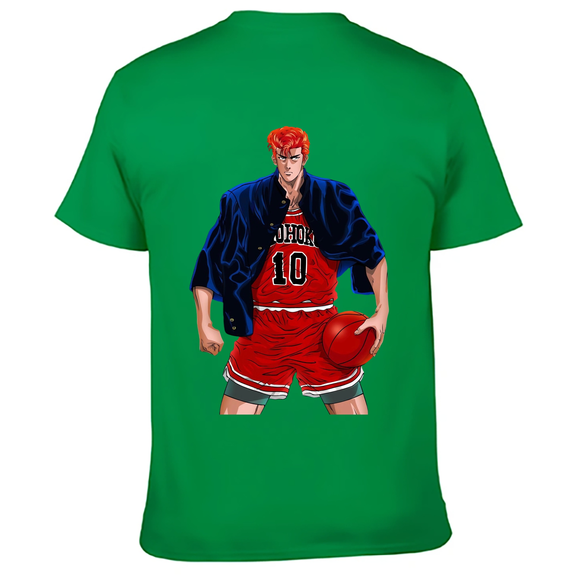 （画像用） SLAM DUNK／スラムダンク 綿100％ メンズ半袖Tシャツ（バックプリント） 通気性