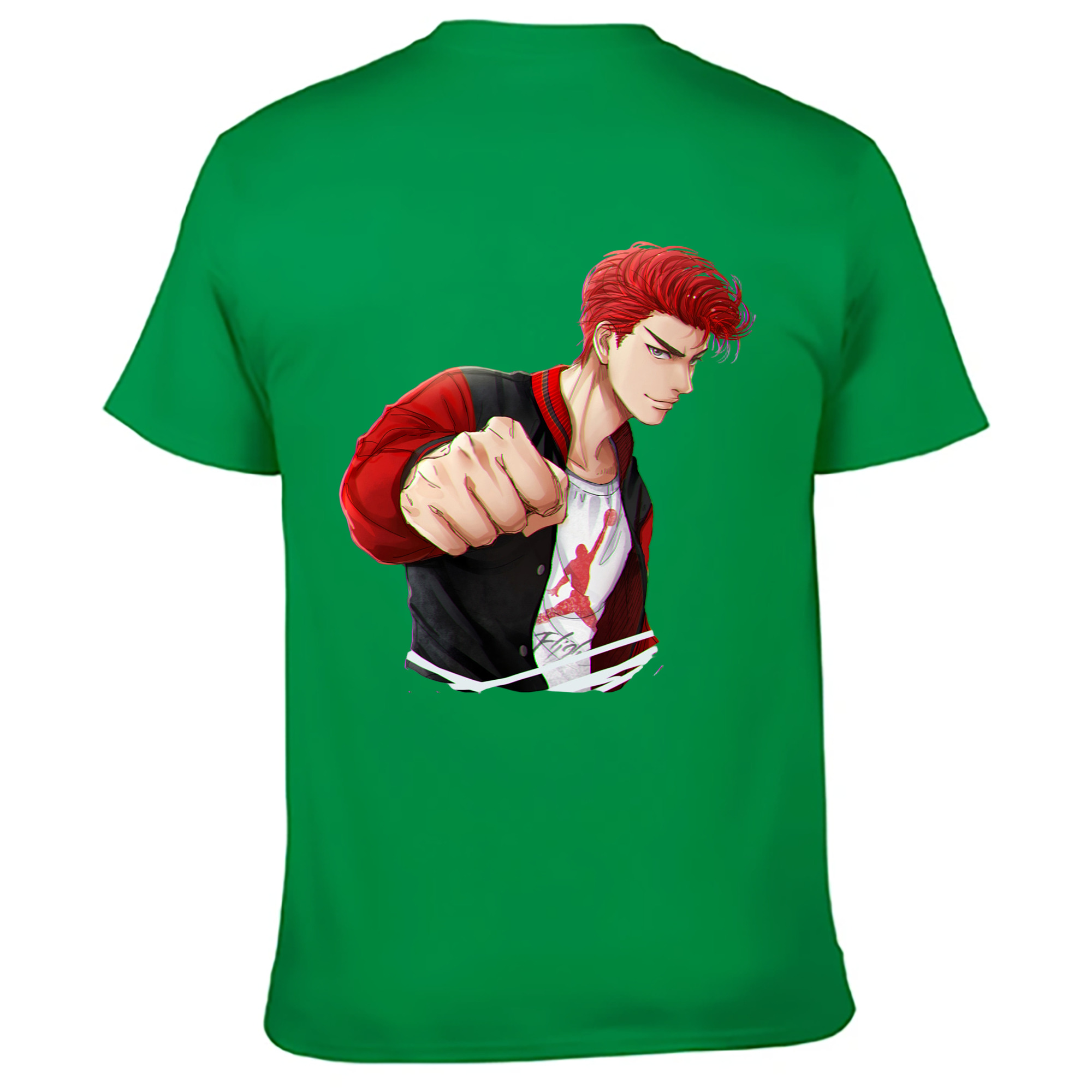 （画像用） SLAM DUNK／スラムダンク 綿100％ メンズ半袖Tシャツ（バックプリント） 通気性