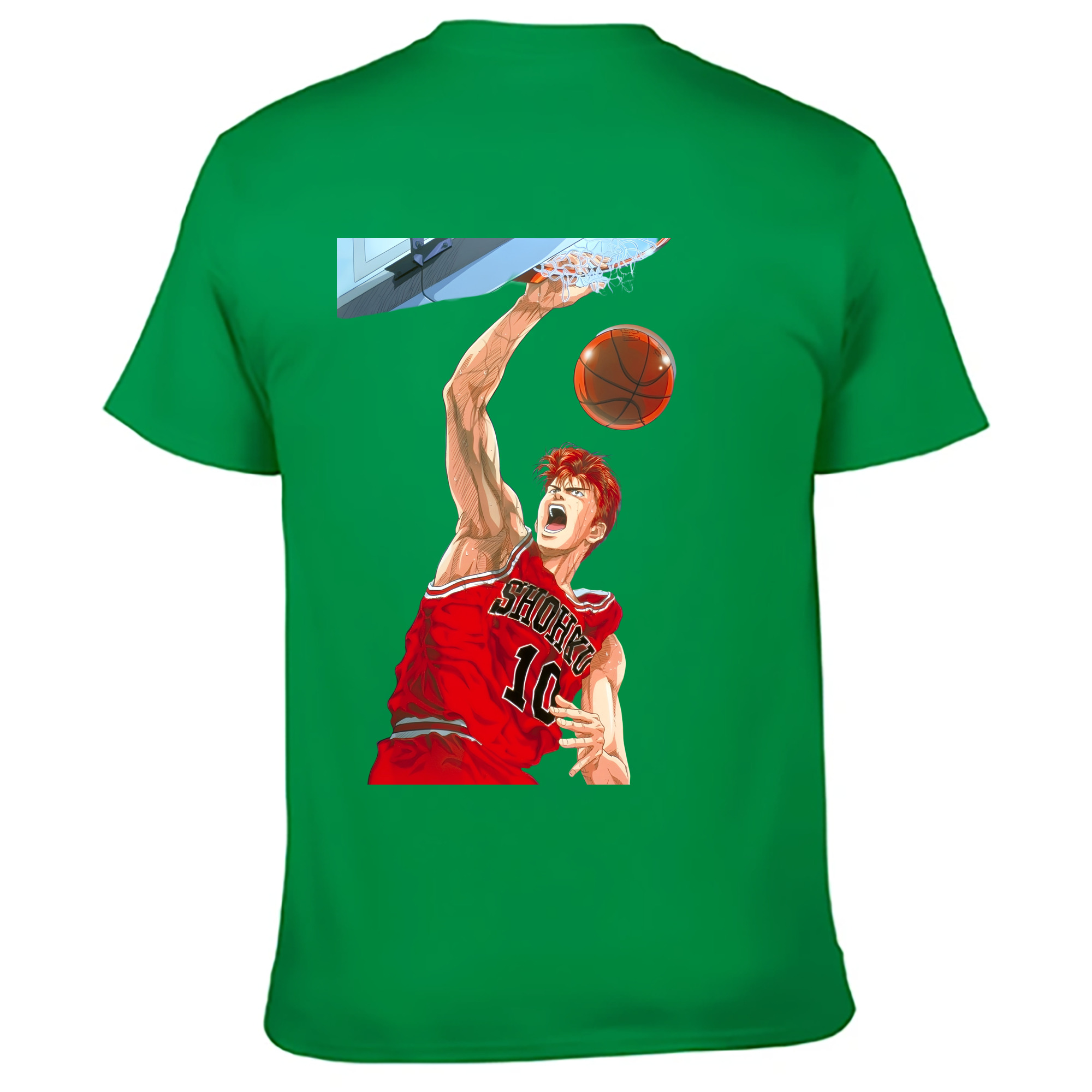 （画像用） SLAM DUNK／スラムダンク 綿100％ メンズ半袖Tシャツ（バックプリント） 通気性