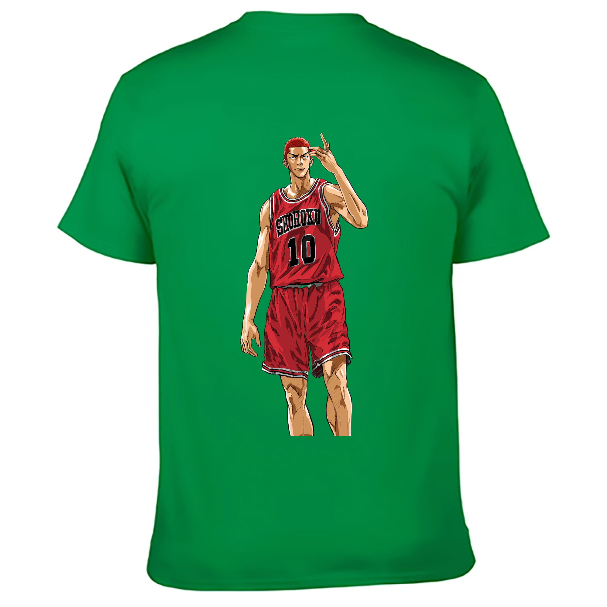 （画像用） SLAM DUNK／スラムダンク 綿100％ メンズ半袖Tシャツ（バックプリント） 通気性