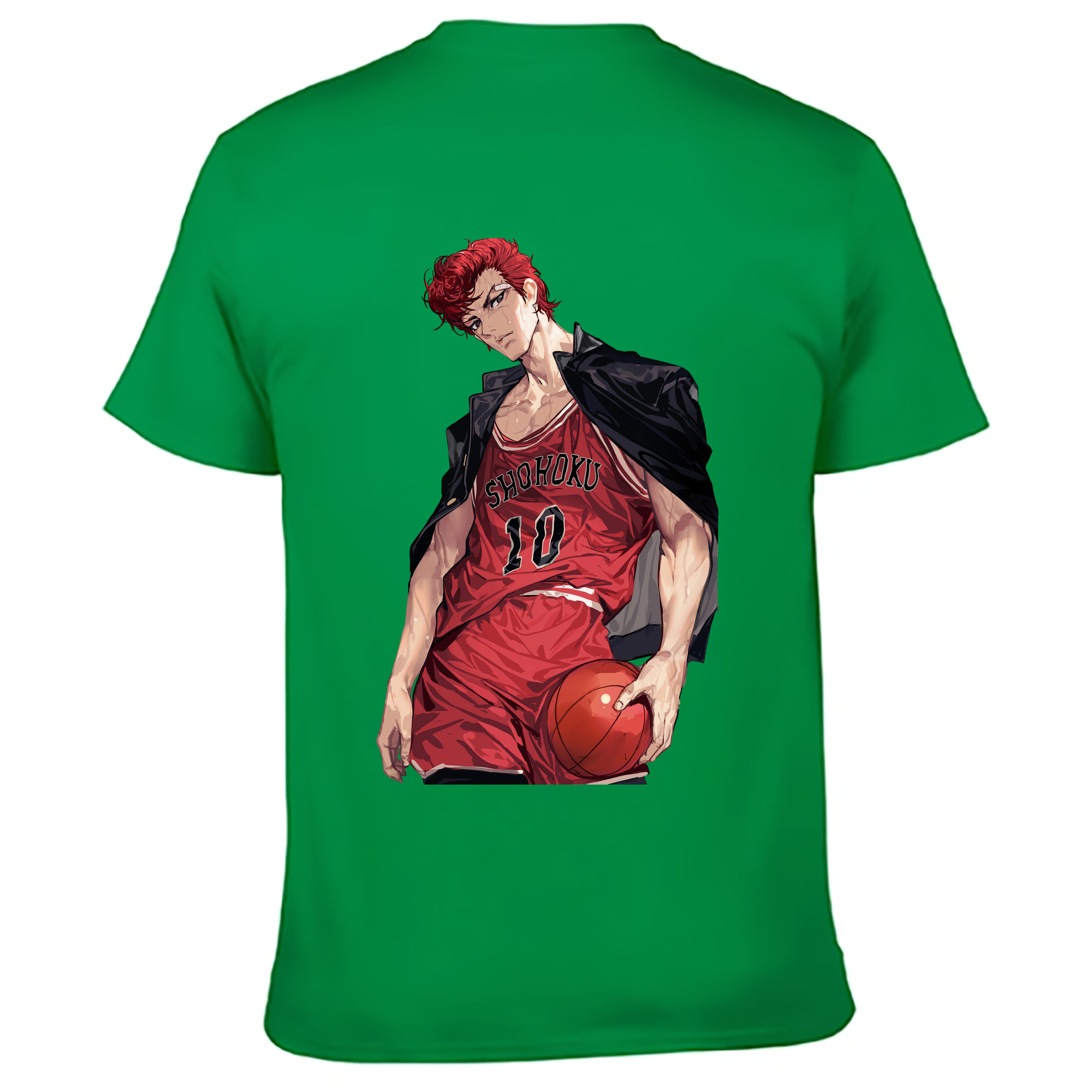 （画像用） SLAM DUNK／スラムダンク 綿100％ メンズ半袖Tシャツ（バックプリント） 通気性