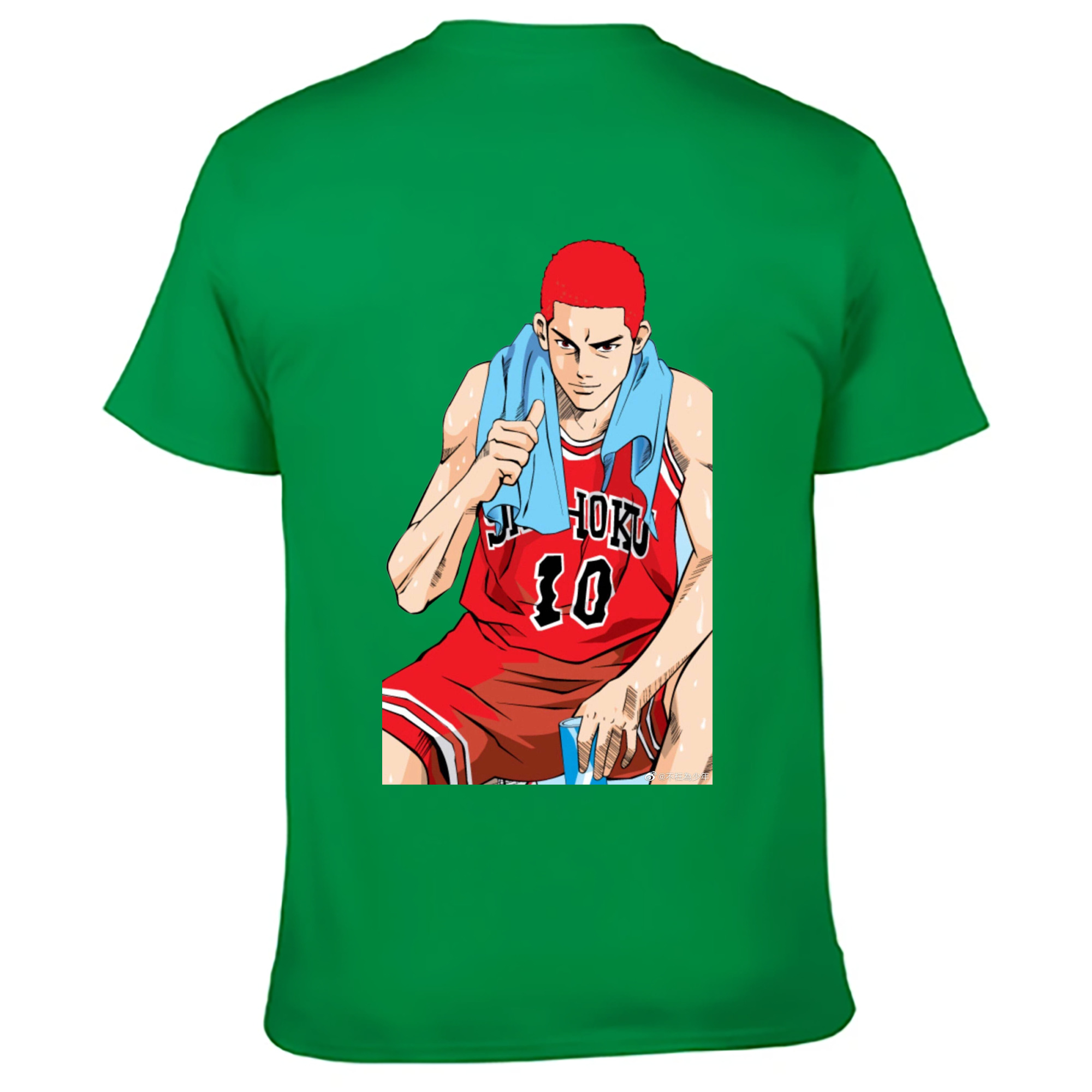 （画像用） SLAM DUNK／スラムダンク 綿100％ メンズ半袖Tシャツ（バックプリント） 通気性