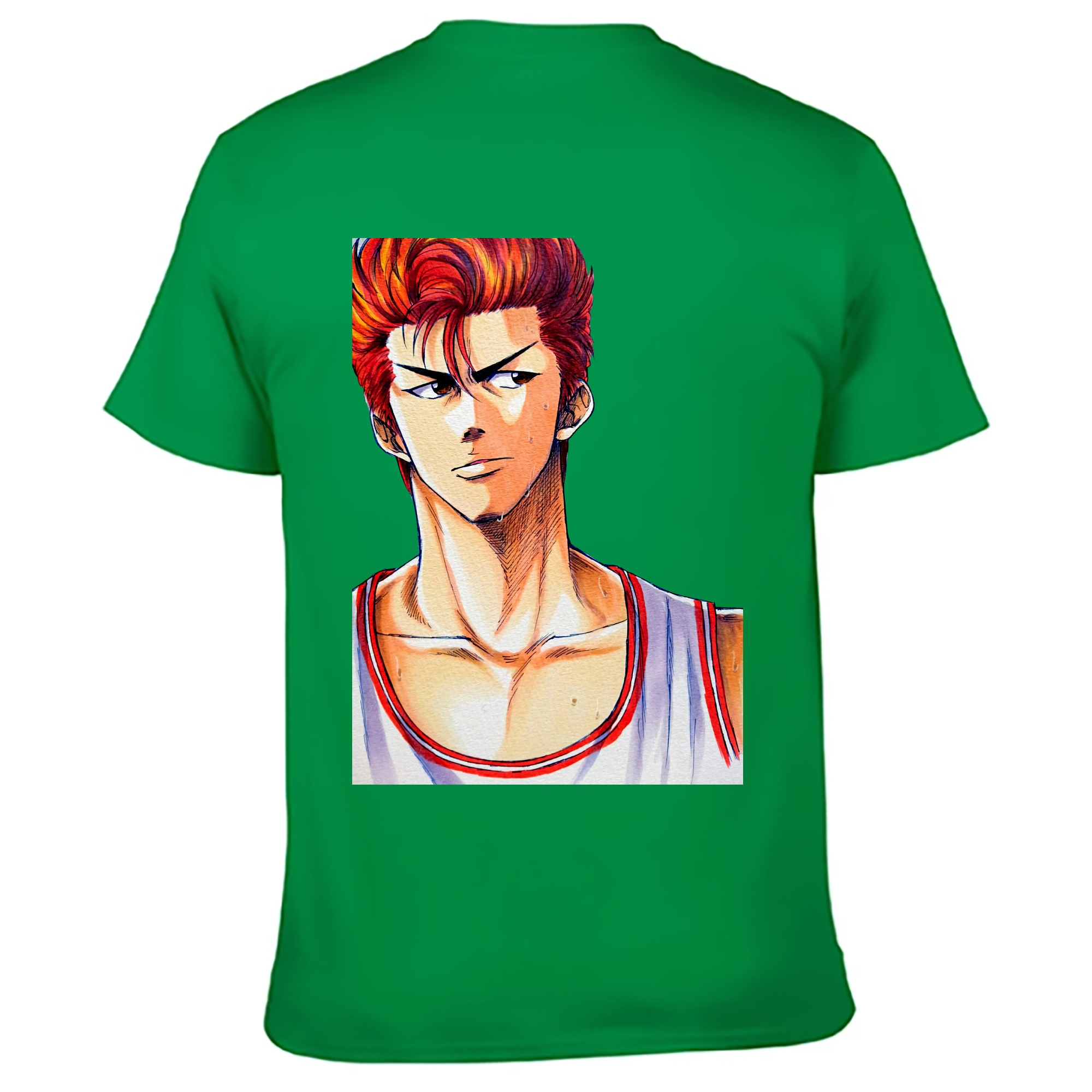（画像用） SLAM DUNK／スラムダンク 綿100％ メンズ半袖Tシャツ（バックプリント） 通気性