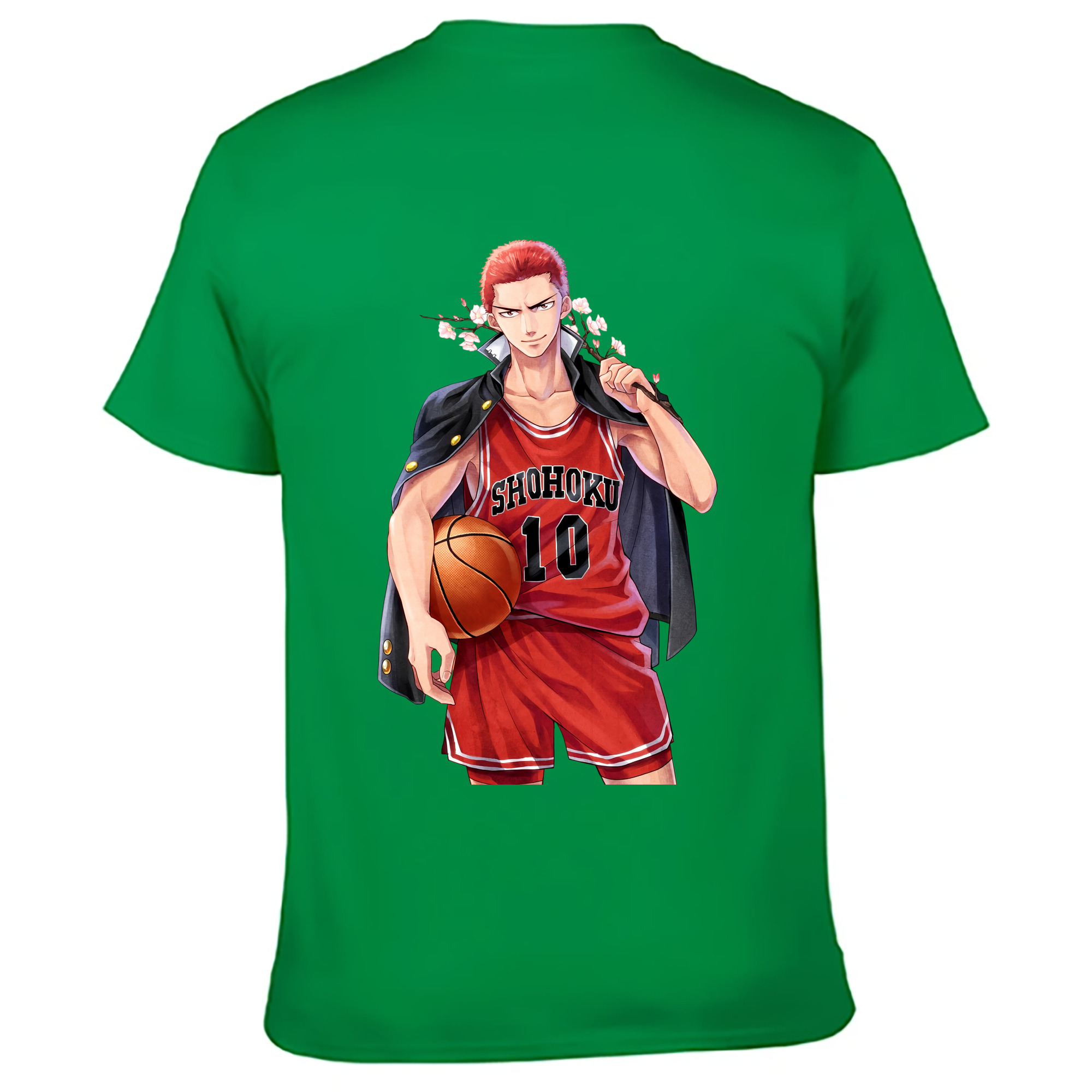 （画像用） SLAM DUNK／スラムダンク 綿100％ メンズ半袖Tシャツ（バックプリント） 通気性