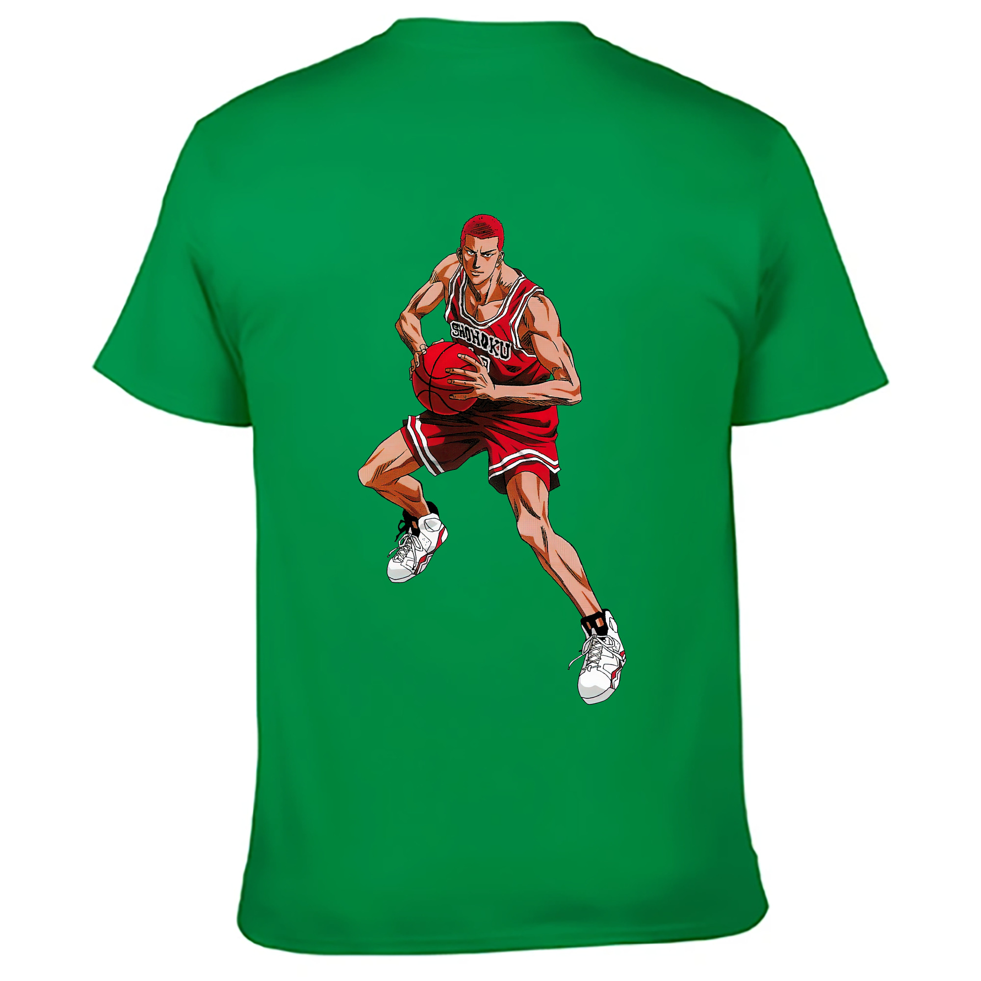 （画像用） SLAM DUNK／スラムダンク 綿100％ メンズ半袖Tシャツ（バックプリント） 通気性