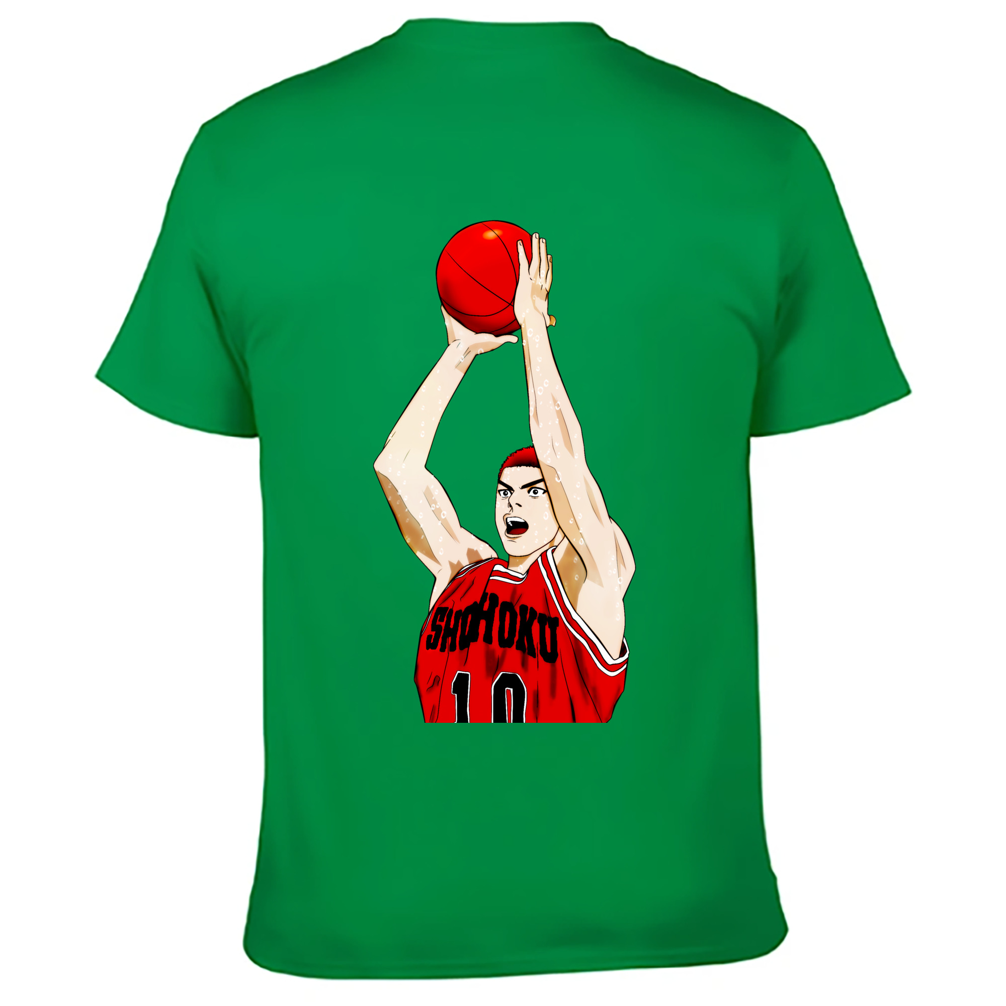 （画像用） SLAM DUNK／スラムダンク 綿100％ メンズ半袖Tシャツ（バックプリント） 通気性