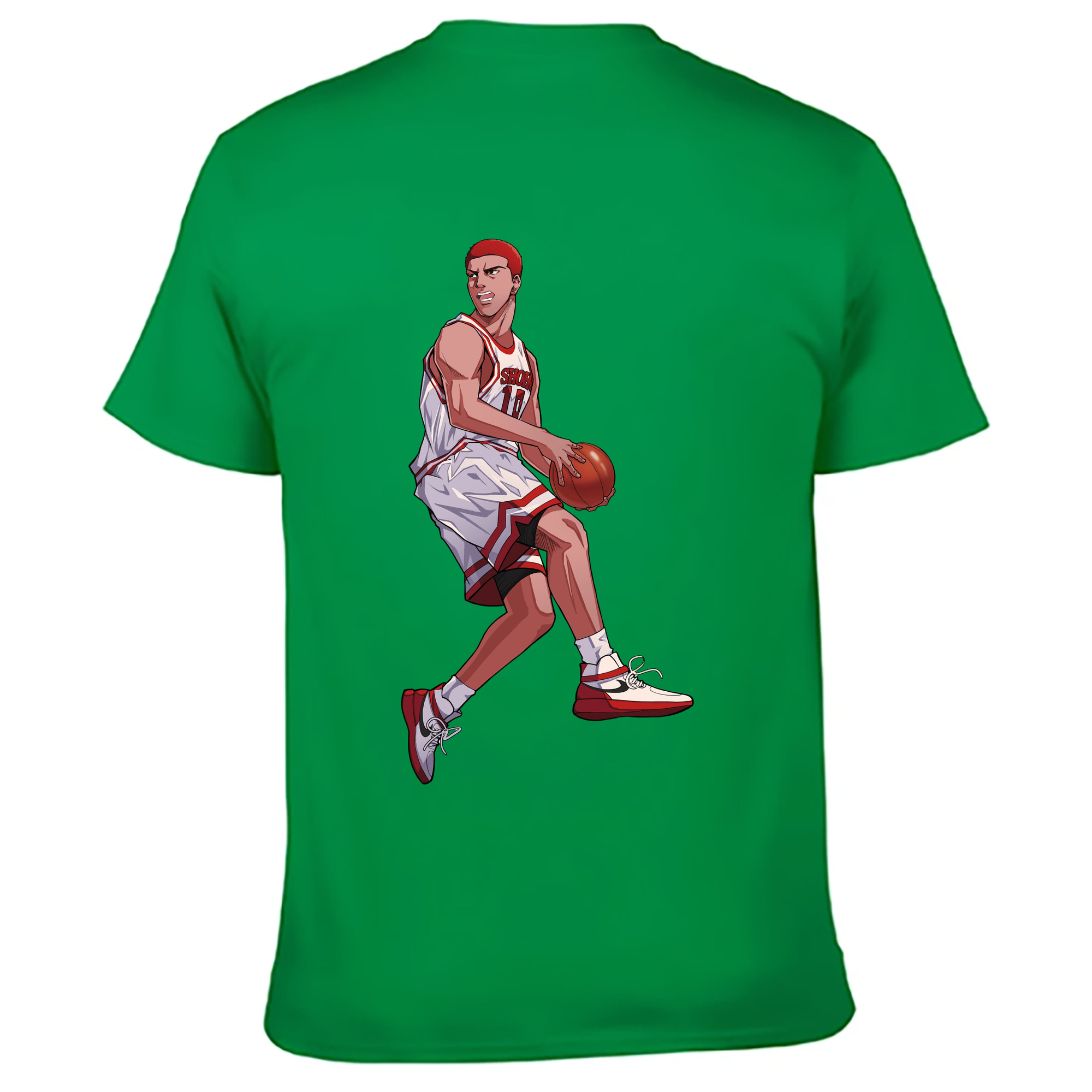 （画像用） SLAM DUNK／スラムダンク 綿100％ メンズ半袖Tシャツ（バックプリント） 通気性