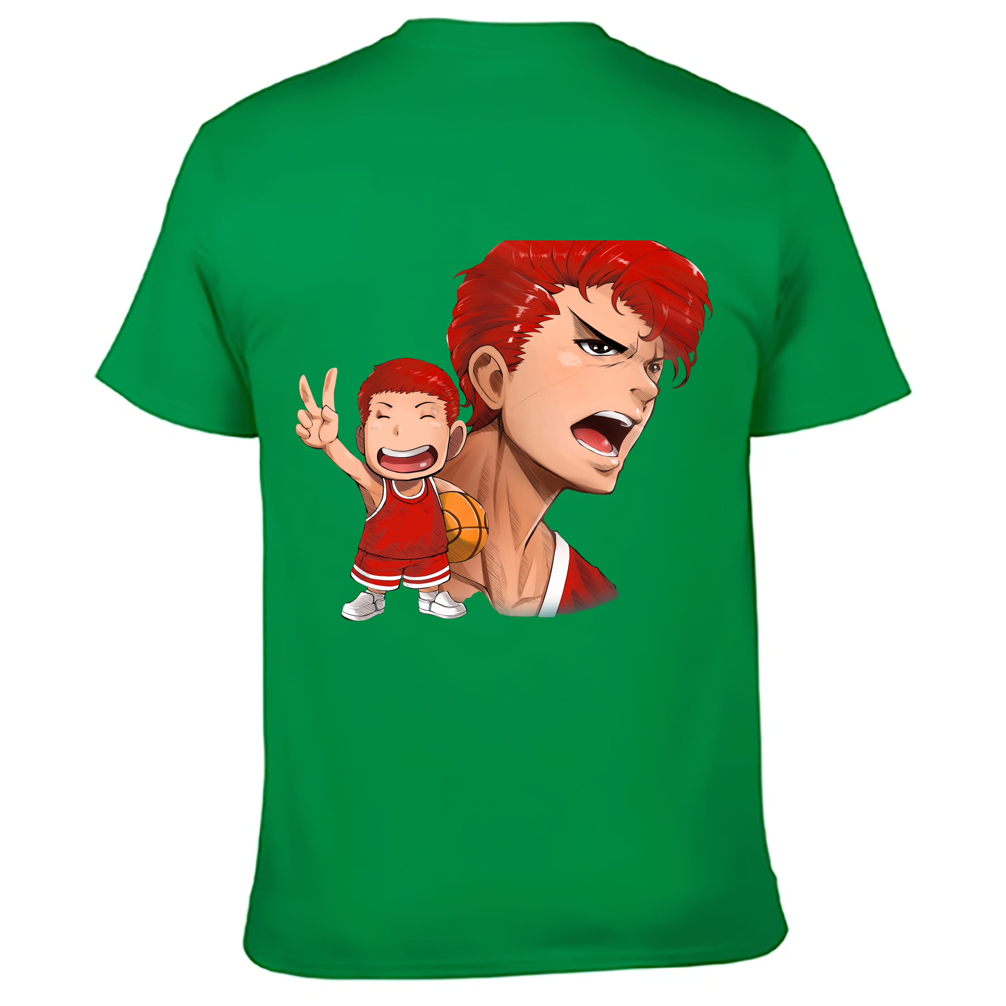（画像用） SLAM DUNK／スラムダンク 綿100％ メンズ半袖Tシャツ（バックプリント） 通気性