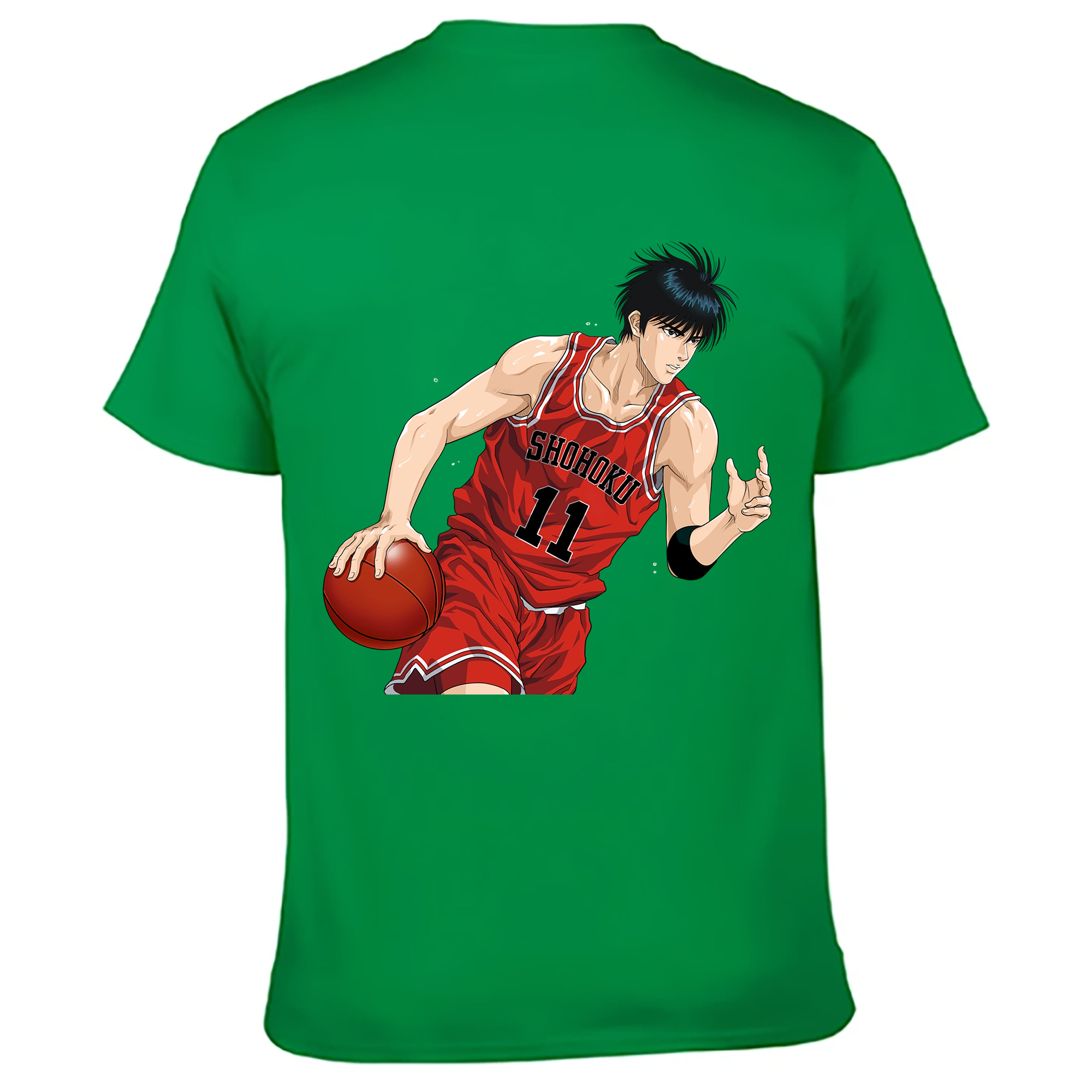 （画像用） SLAM DUNK／スラムダンク 綿100％ メンズ半袖Tシャツ（バックプリント） 通気性