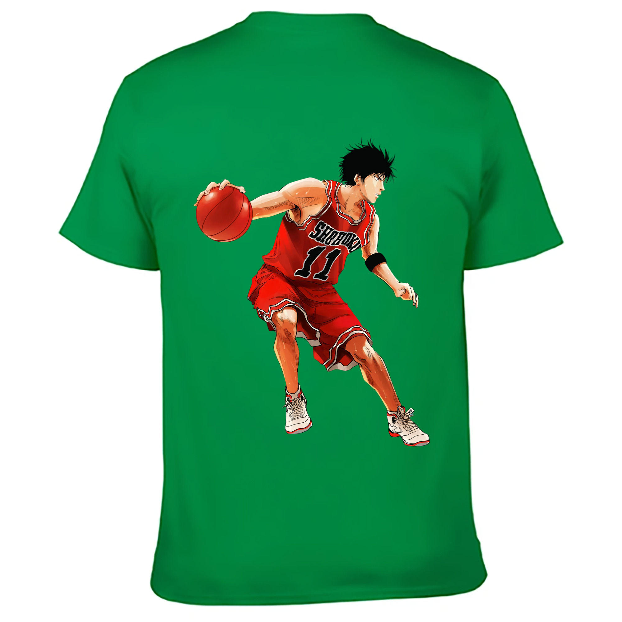 （画像用） SLAM DUNK／スラムダンク 綿100％ メンズ半袖Tシャツ（バックプリント） 通気性