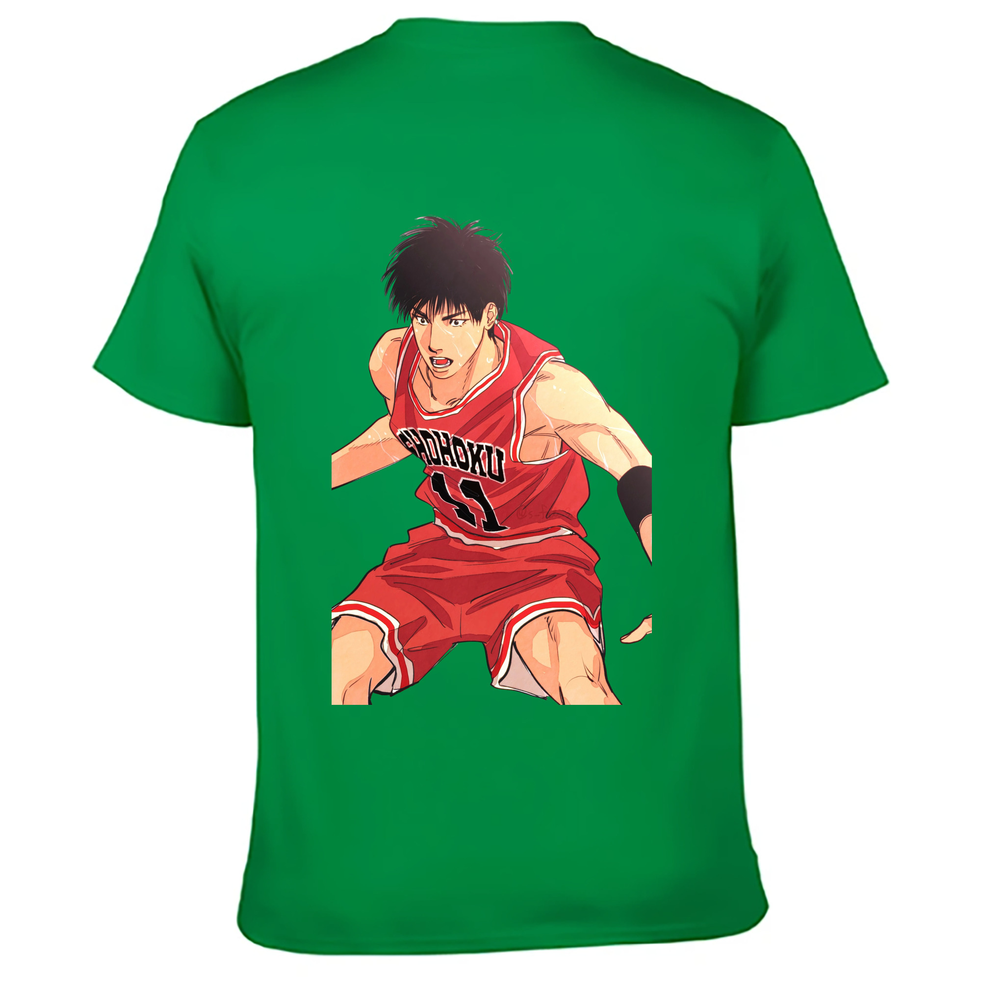 （画像用） SLAM DUNK／スラムダンク 綿100％ メンズ半袖Tシャツ（バックプリント） 通気性